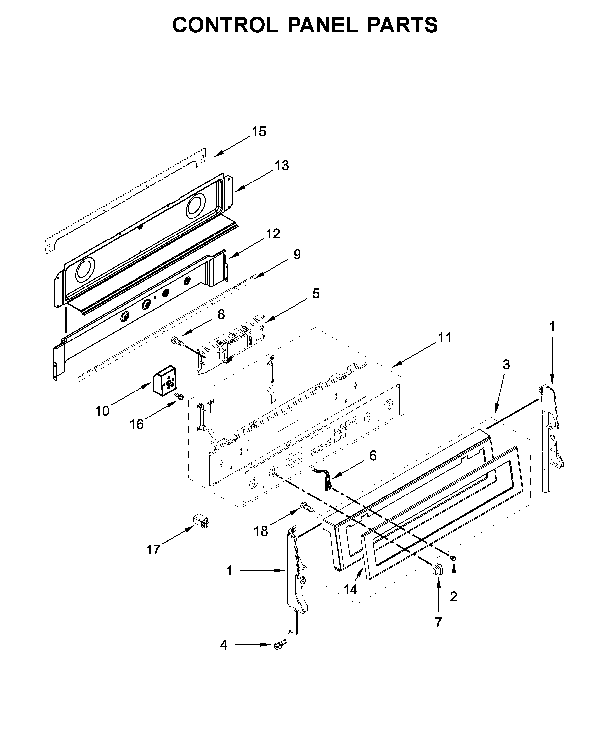 Maytag YMET8800FZ01 control panel parts diagram