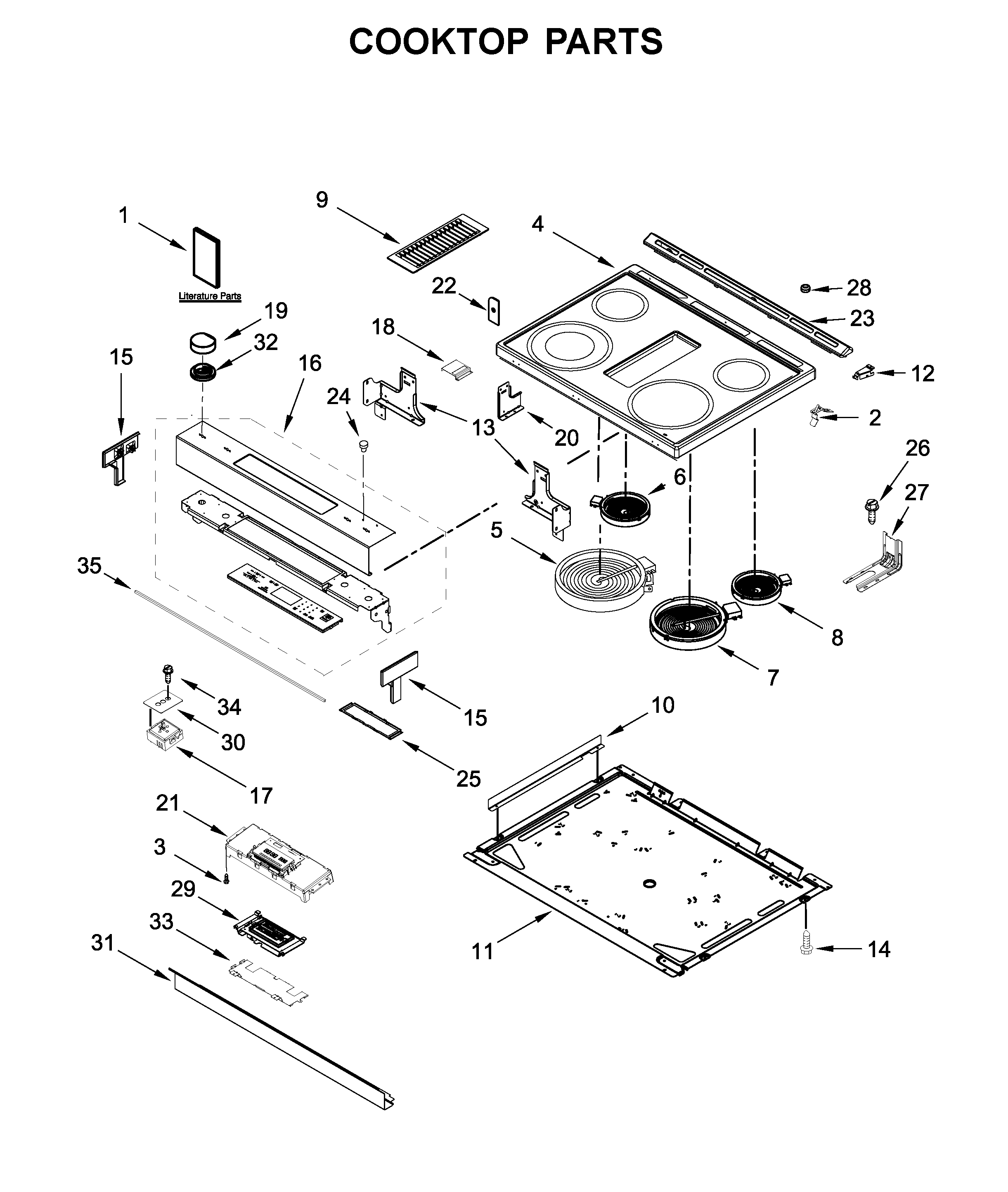 Jenn-Air JES1750FB1 cooktop parts diagram
