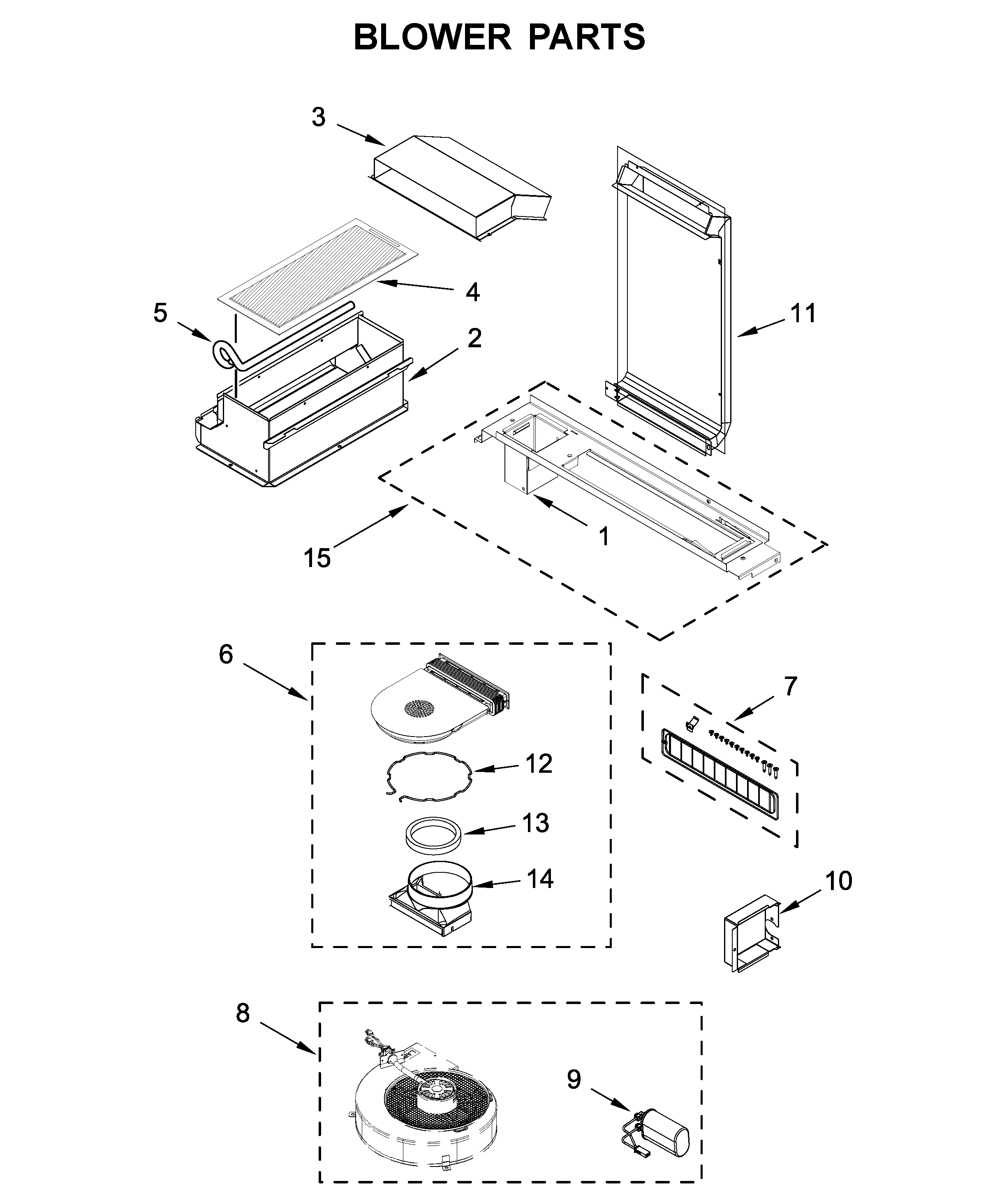 Jenn-Air JES1750FB1 blower parts diagram