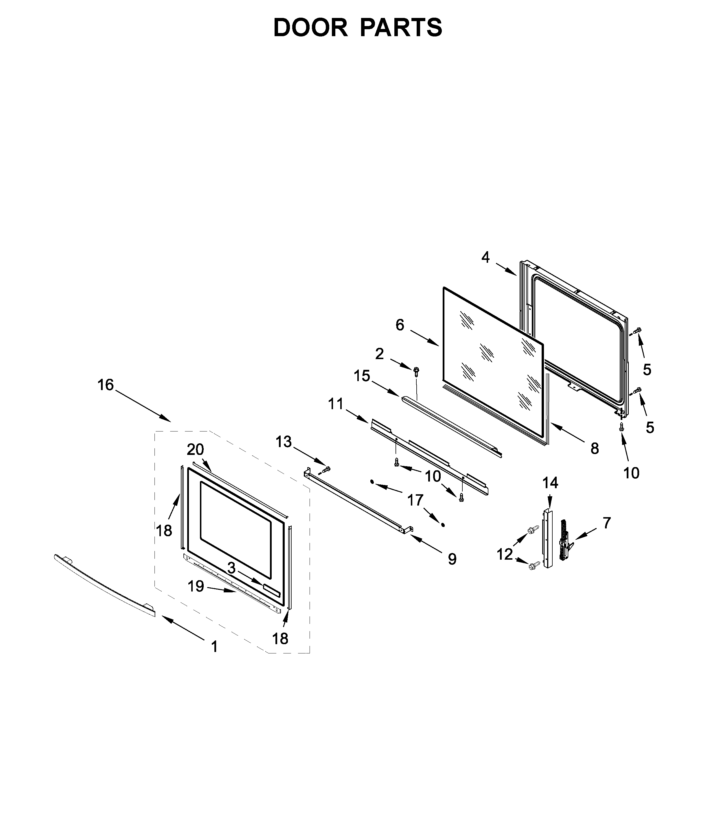 Jenn-Air JES1750FB1 door parts diagram
