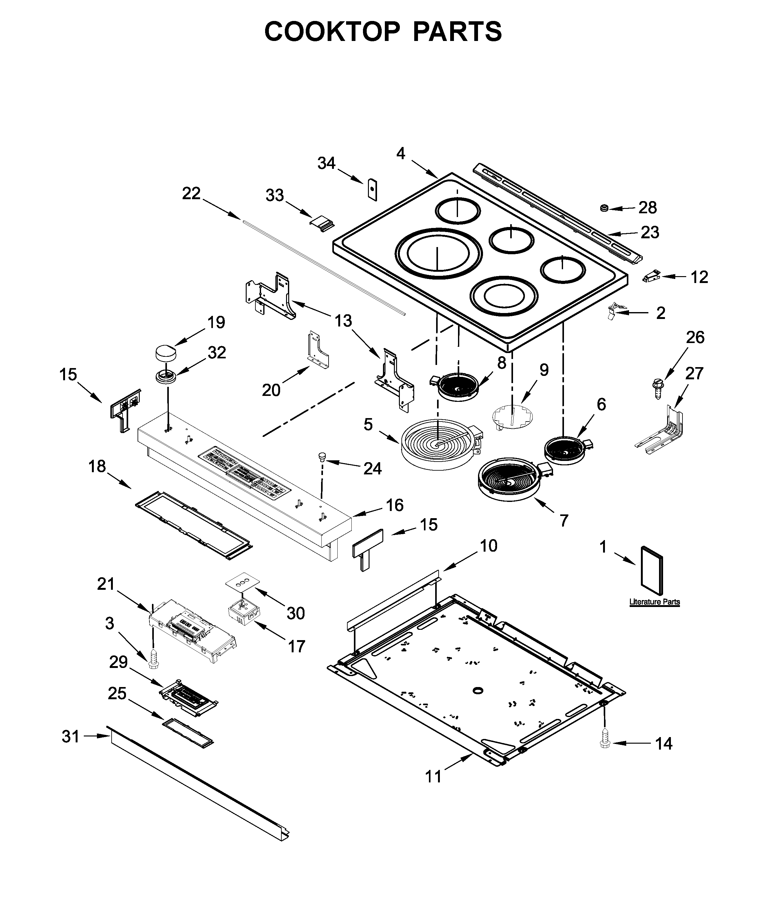 Jenn-Air JES1450FS2 cooktop parts diagram