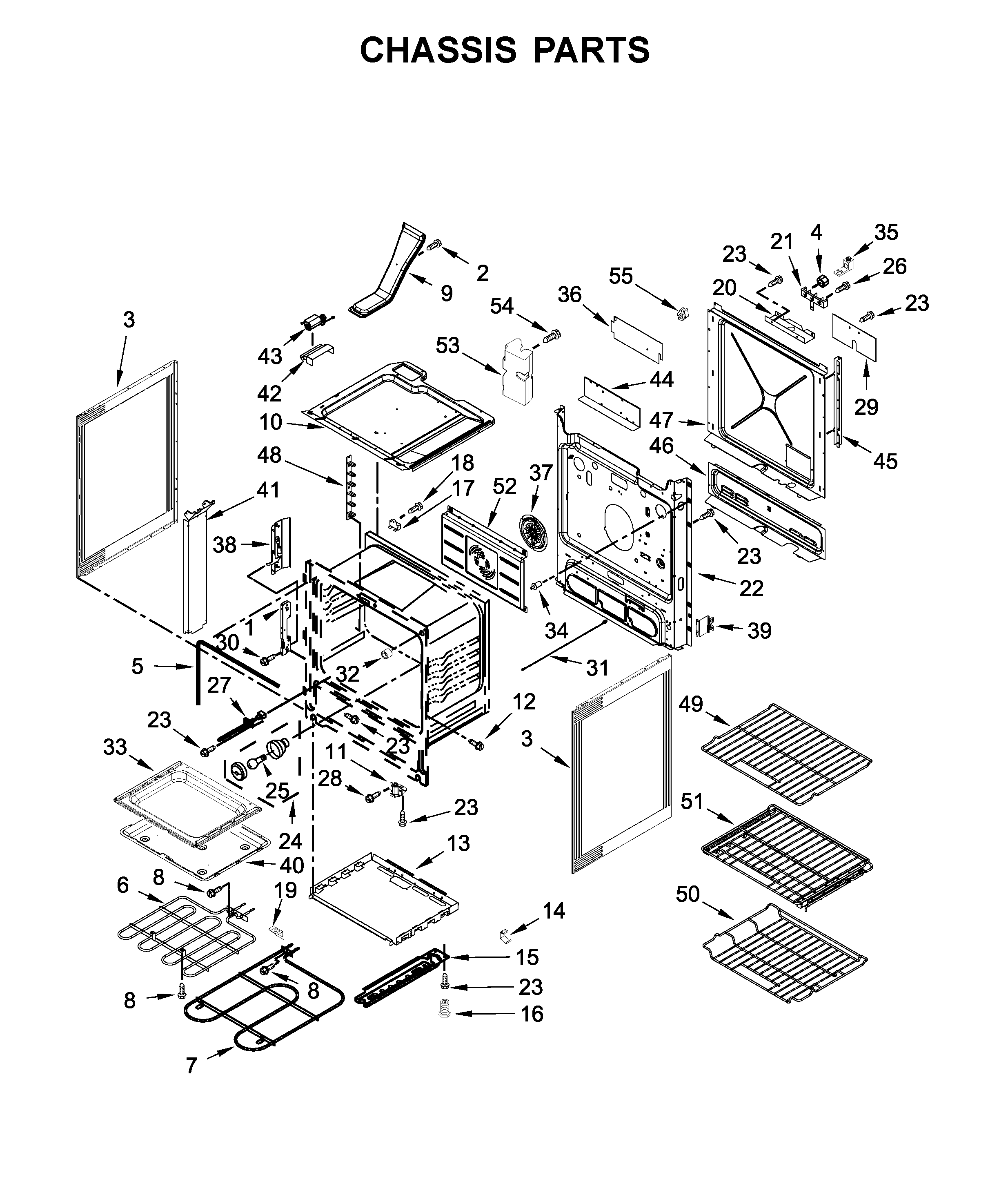 Jenn-Air JES1450FS2 chassis parts diagram