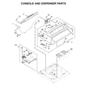 Whirlpool WTW7000DW4 console and dispenser parts diagram