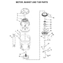 Whirlpool WTW7500GC2 motor, basket and tub parts diagram