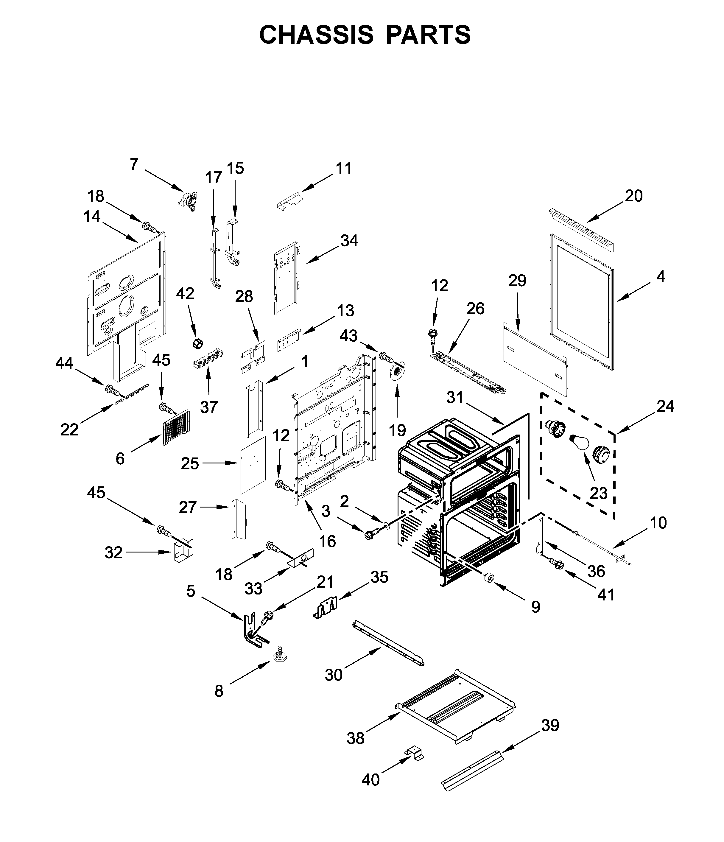 KitchenAid KFED500EBS03 chassis parts diagram