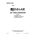 Jenn-Air JGC9430BDS16 cover sheet diagram