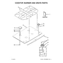 Jenn-Air JGC9430BDS16 cooktop, burner and grate parts diagram