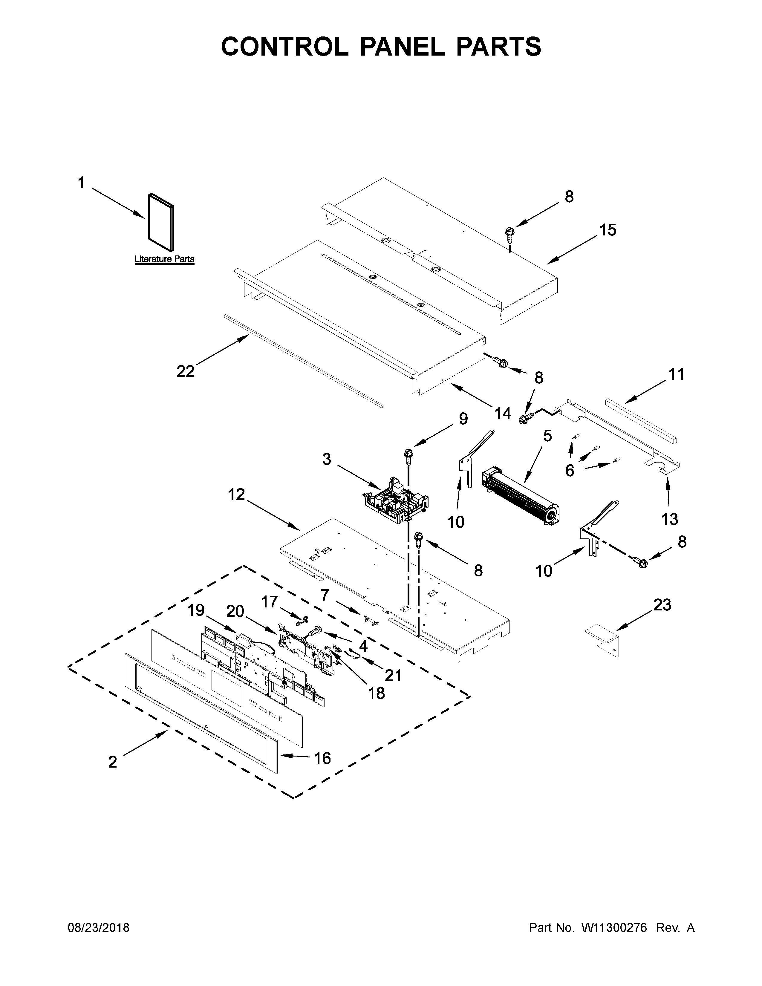Jenn-Air JJW3830DS03 control panel parts diagram