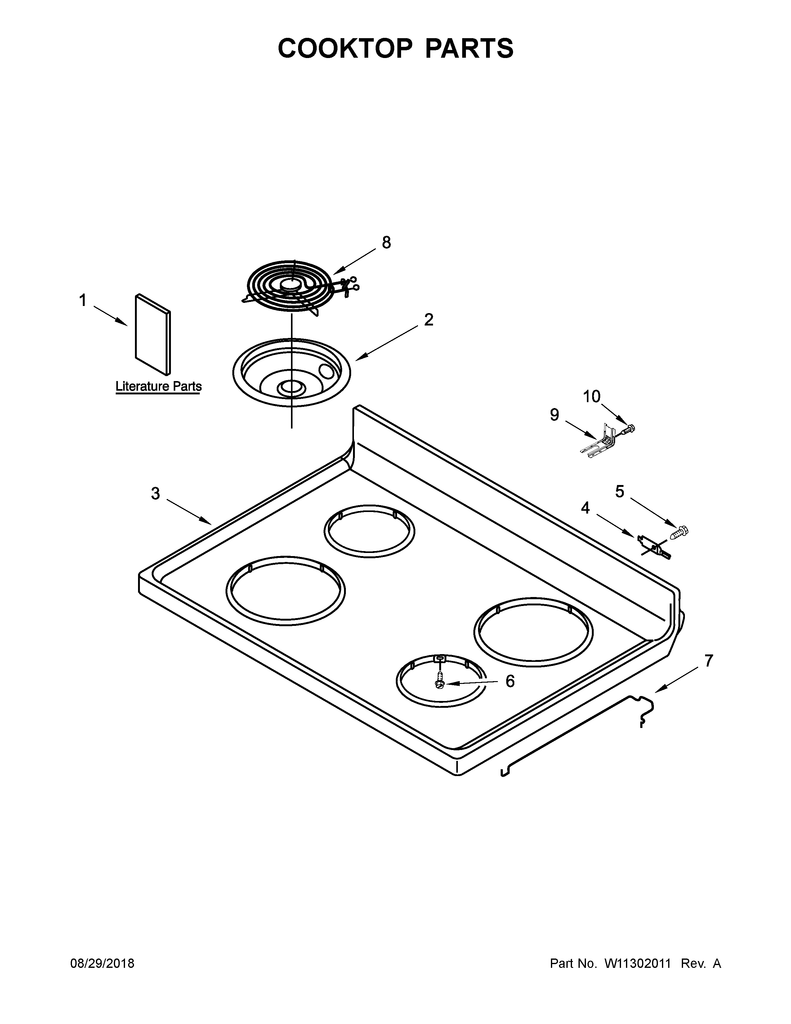 Amana ACR2303MFW3 cooktop parts diagram
