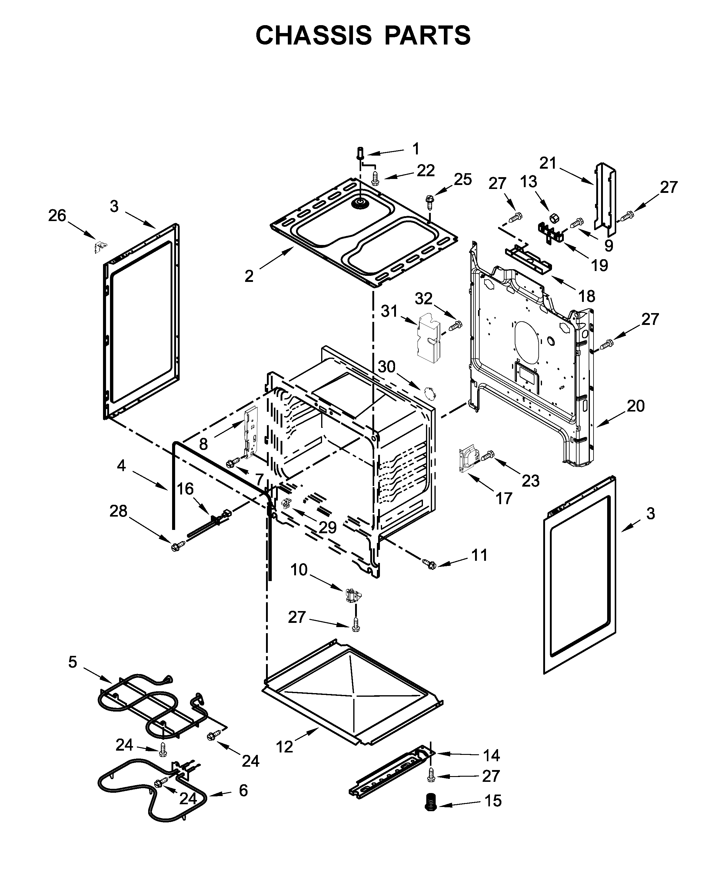 Amana ACR2303MFW3 chassis parts diagram