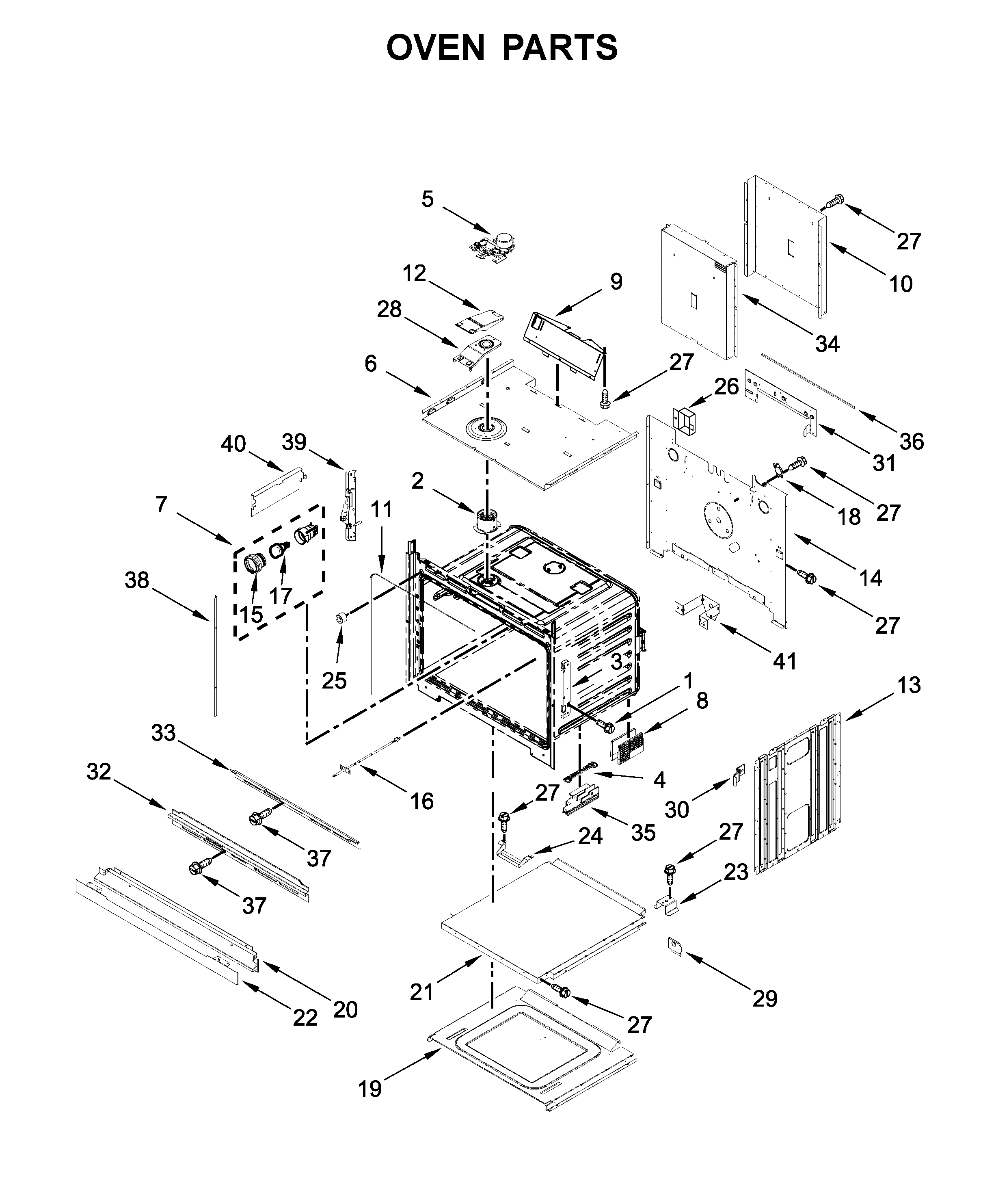 Whirlpool WOD77EC0HW01 oven parts diagram