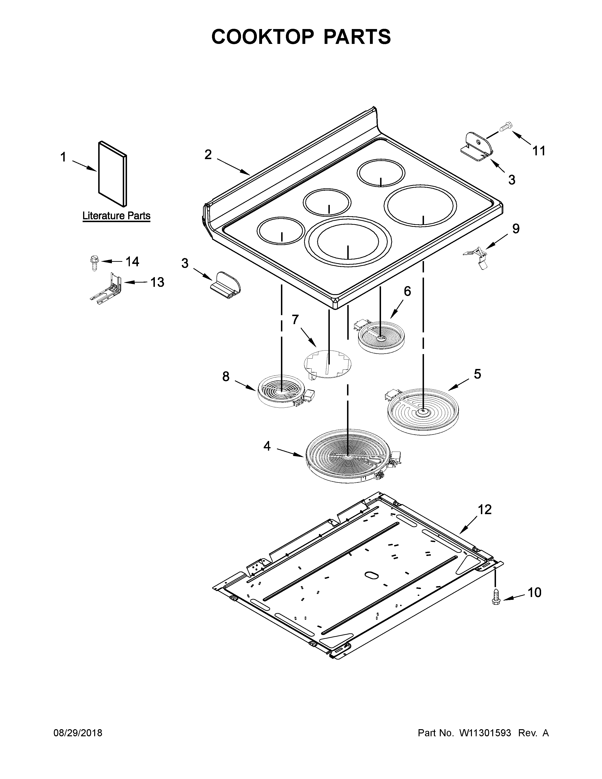 KitchenAid KFEG500EBS3 cooktop parts diagram