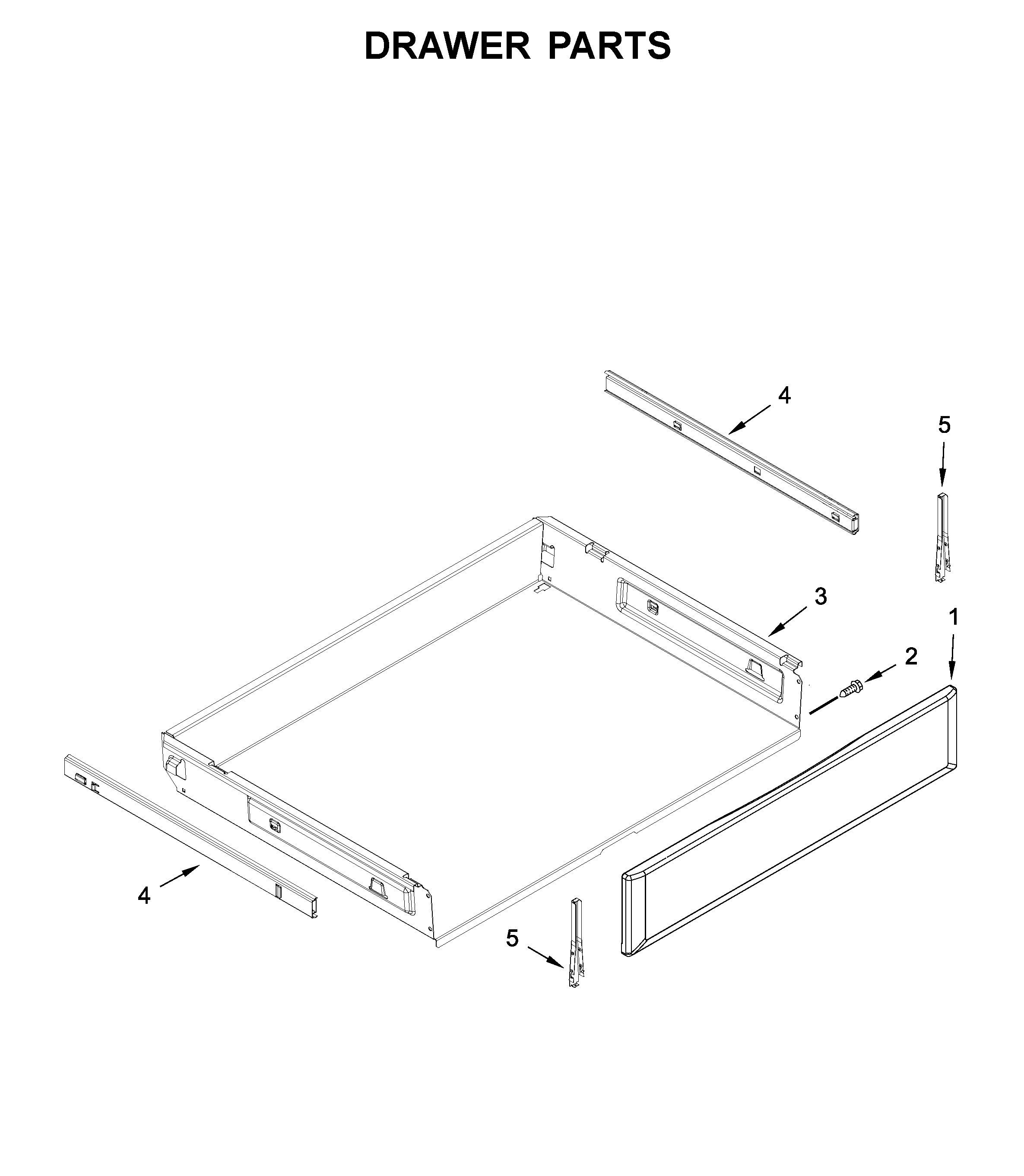 KitchenAid KFEG500EBS3 drawer parts diagram