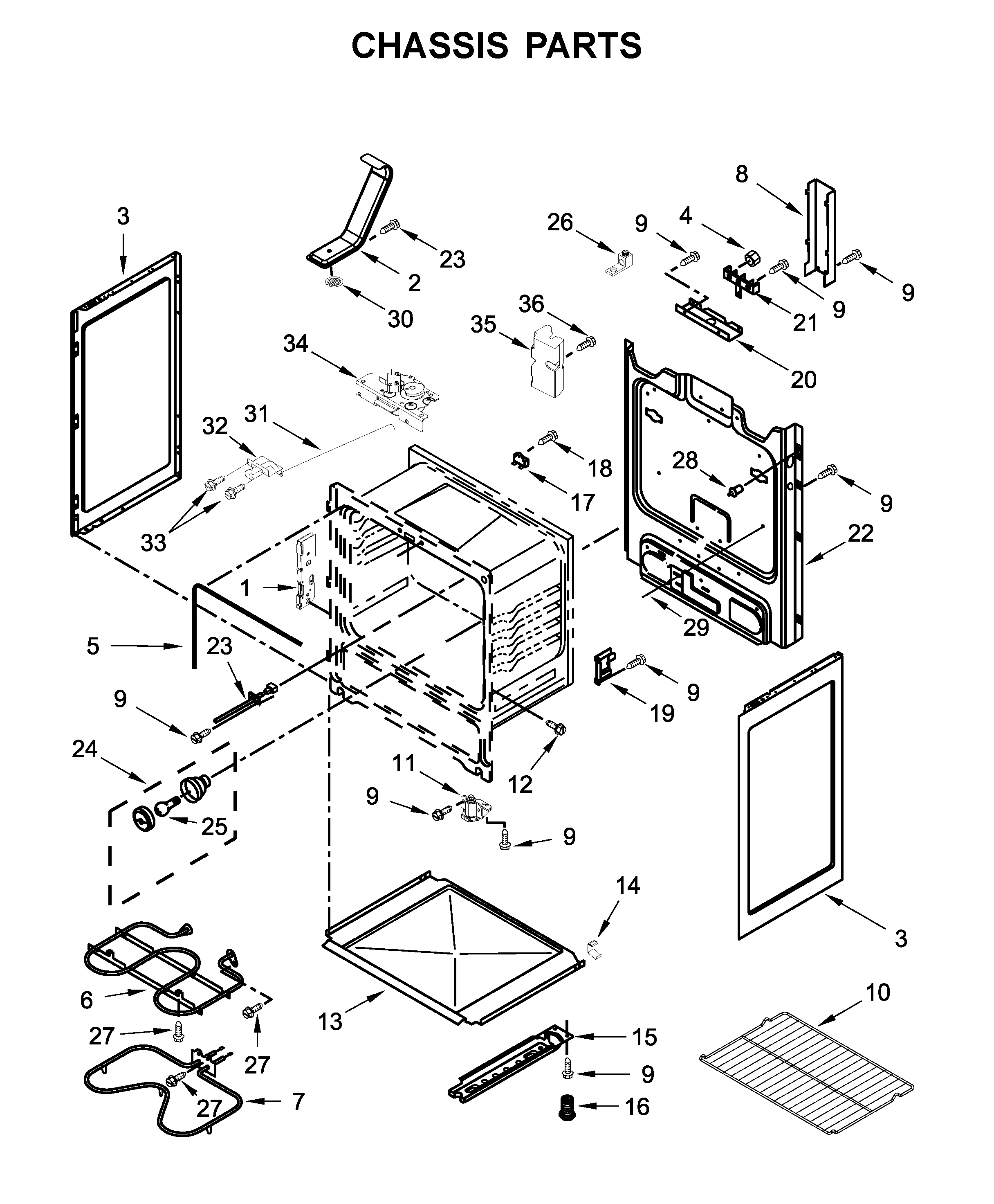 Amana AER6603SFS2 chassis parts diagram