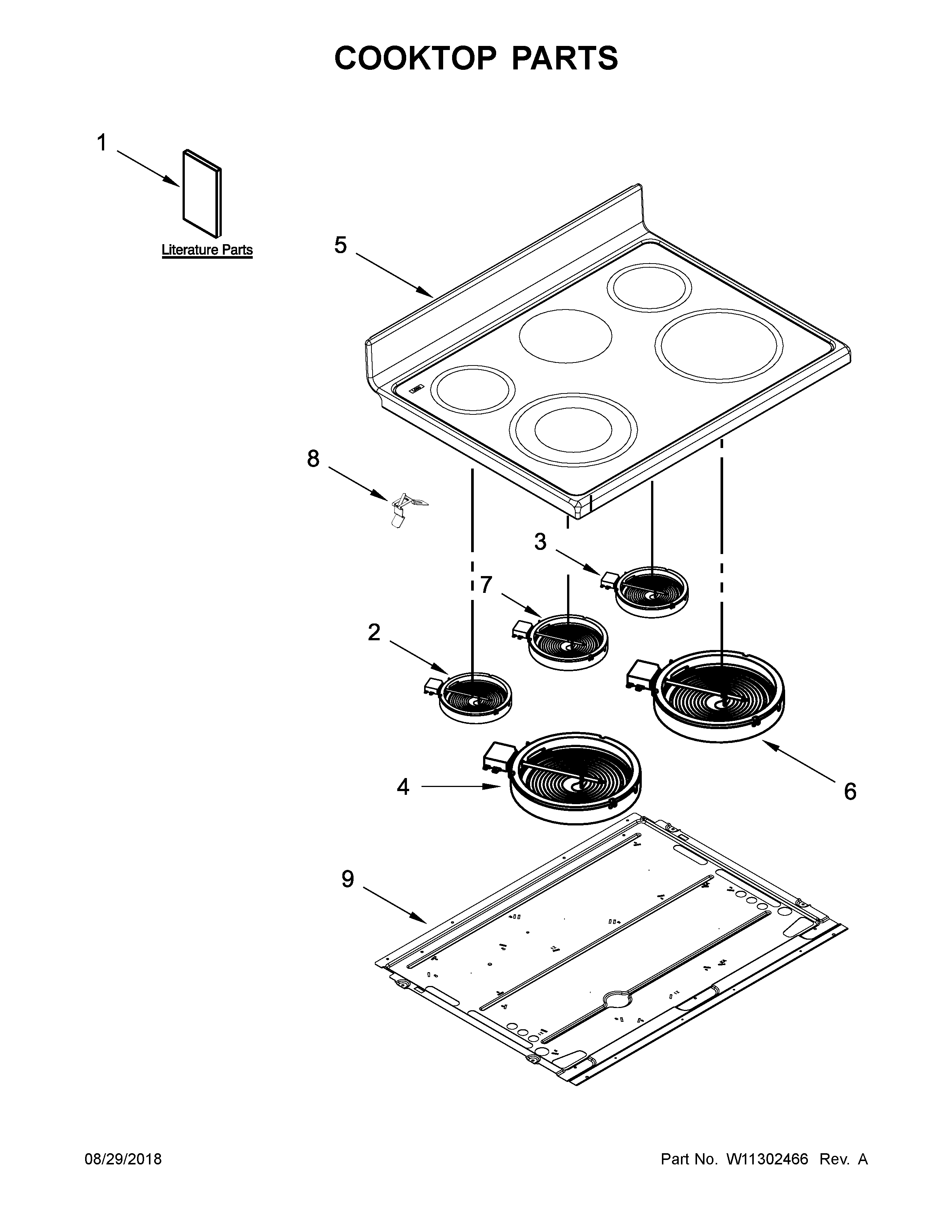 Ikea IES900DS04 cooktop parts diagram