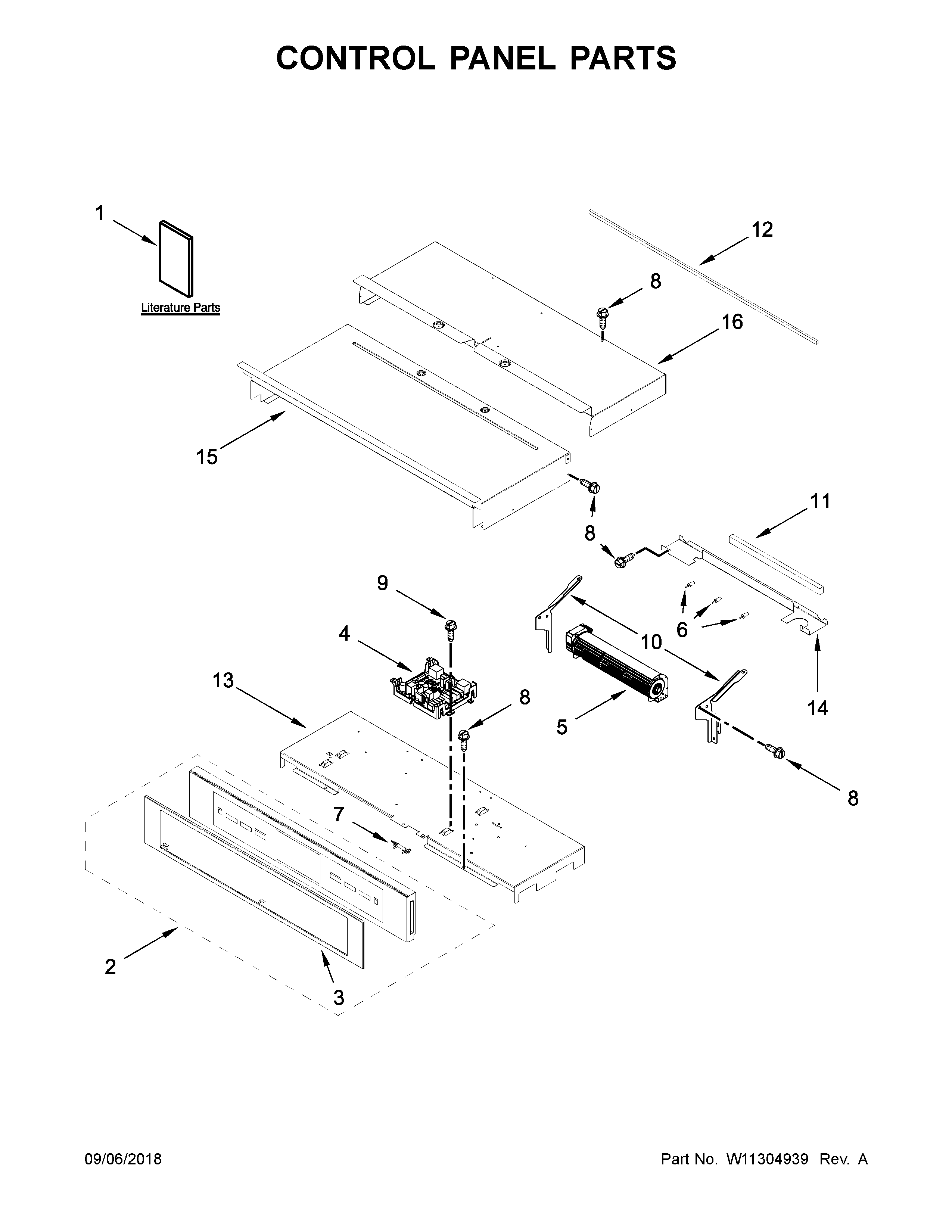 Jenn-Air JJW2730DS03 control panel parts diagram