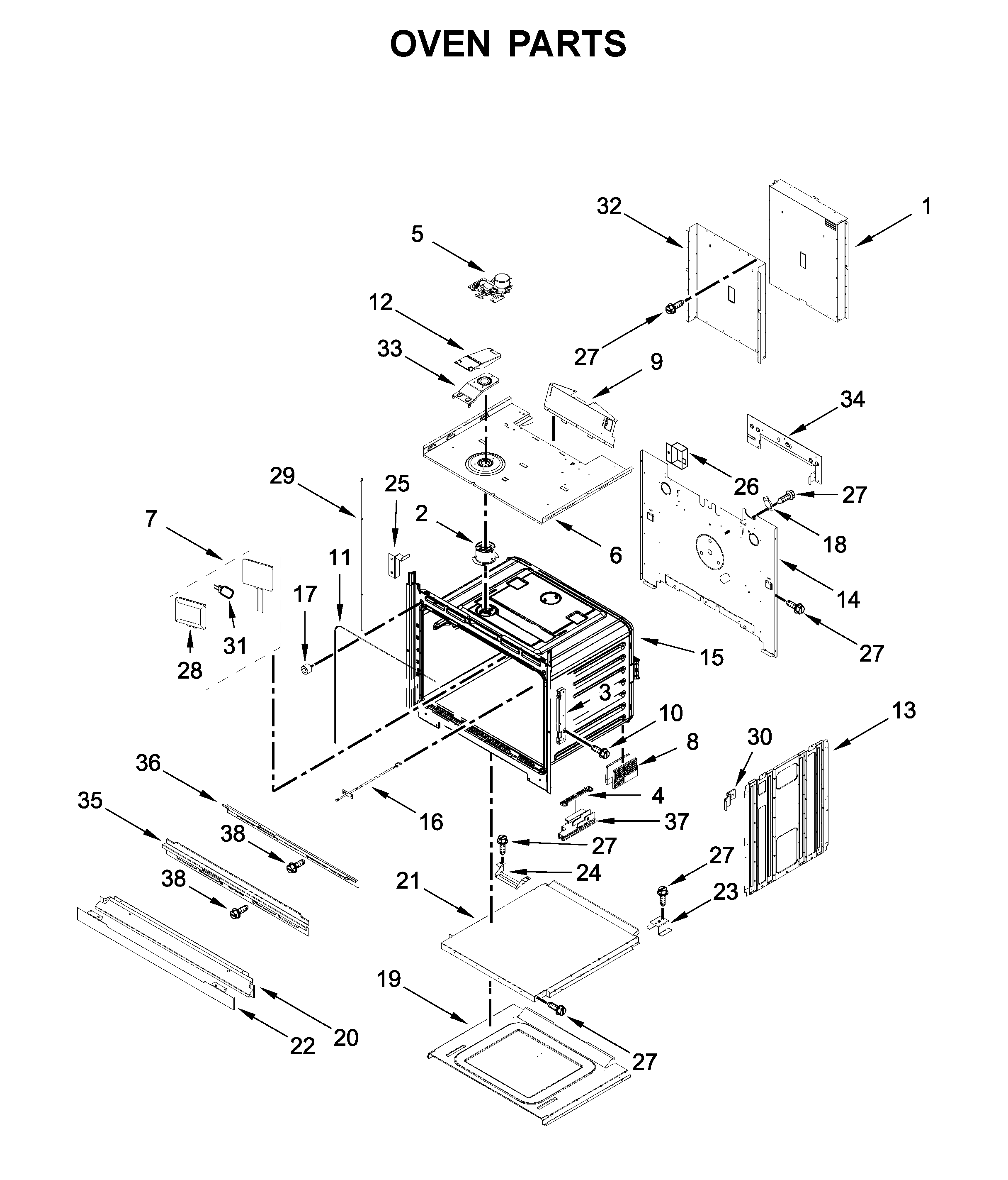 Jenn-Air JJW2730DS03 oven parts diagram