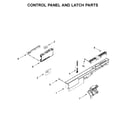 Whirlpool WDT720PADH3 control panel and latch parts diagram