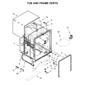 Whirlpool WDT720PADH3 tub and frame parts diagram