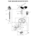 Whirlpool WDT720PADH3 pump, washarm and motor parts diagram