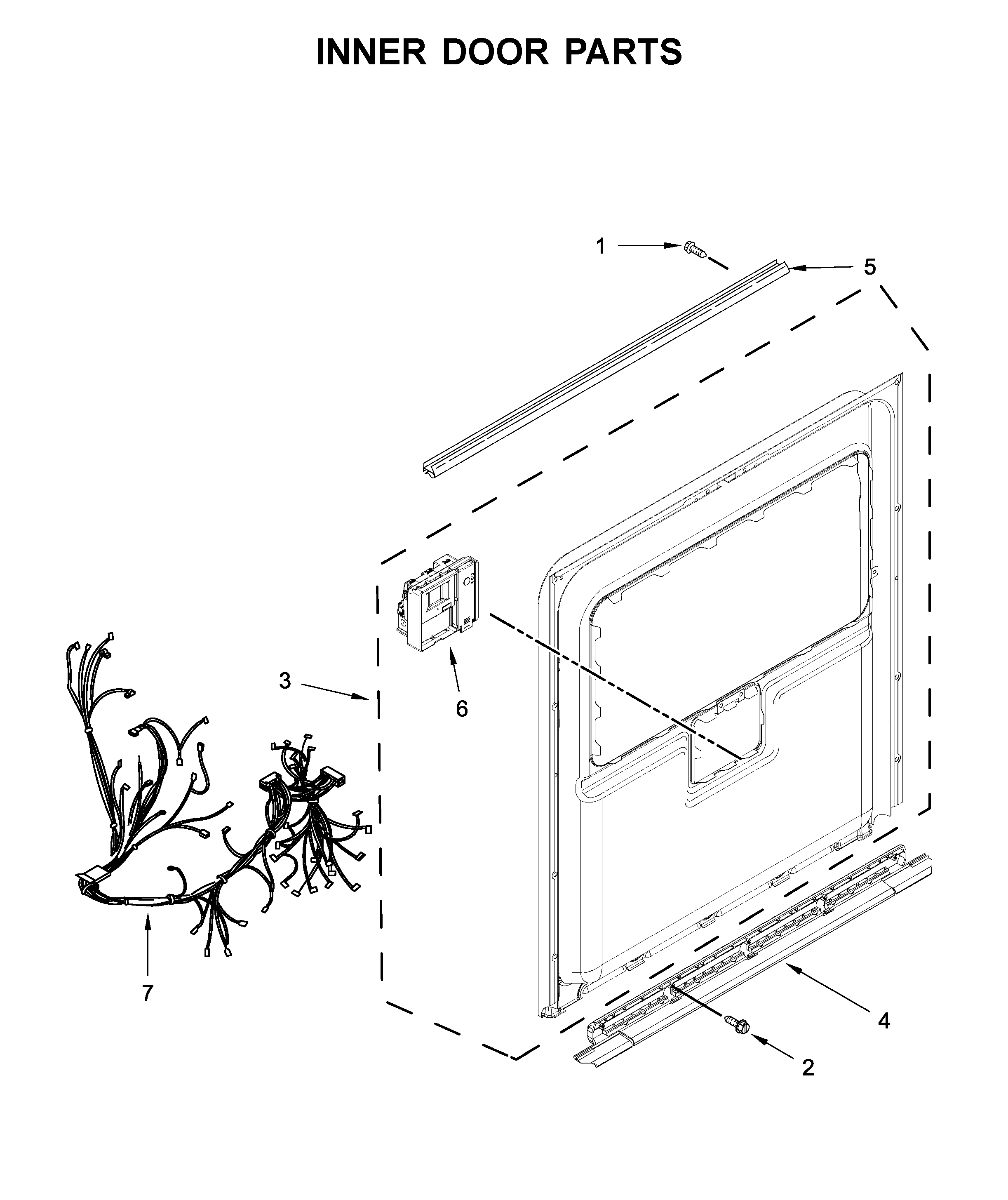 KitchenAid KDTM384ESS3 inner door parts diagram