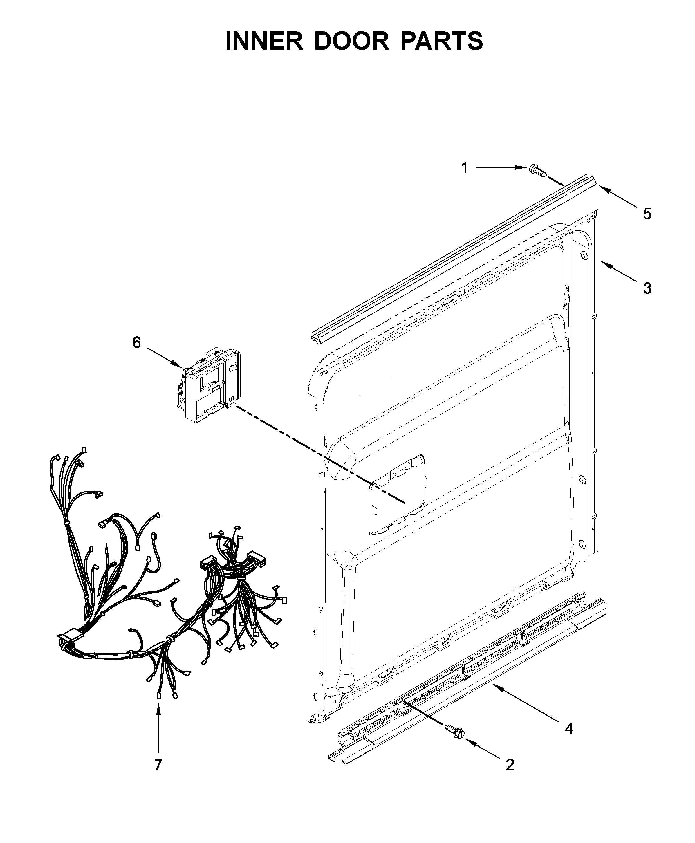 KitchenAid KDTM704ESS3 inner door parts diagram