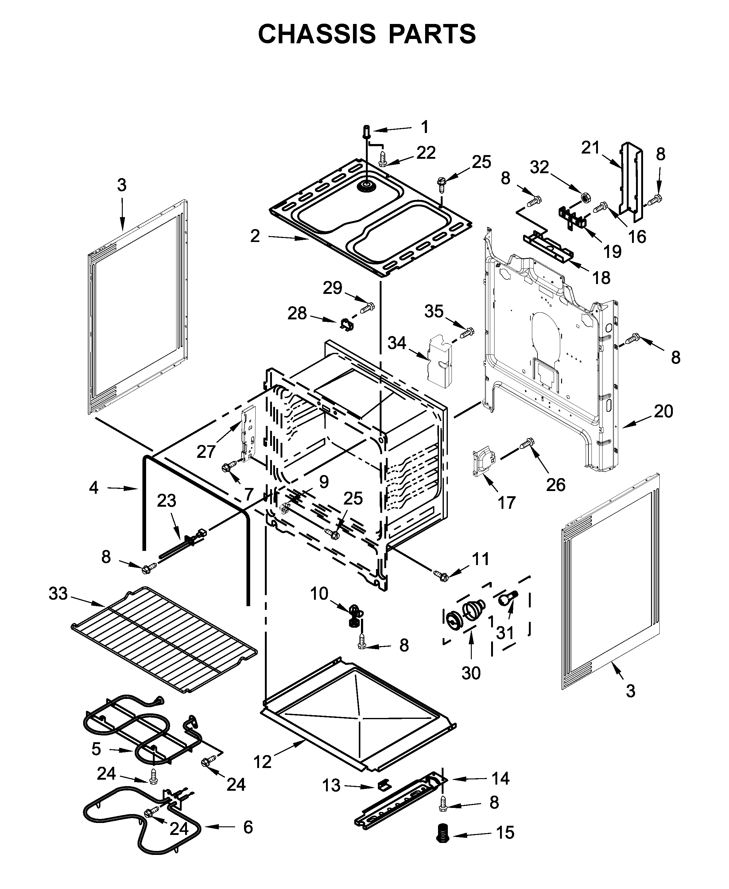 Whirlpool WFC150M0EW3 chassis parts diagram
