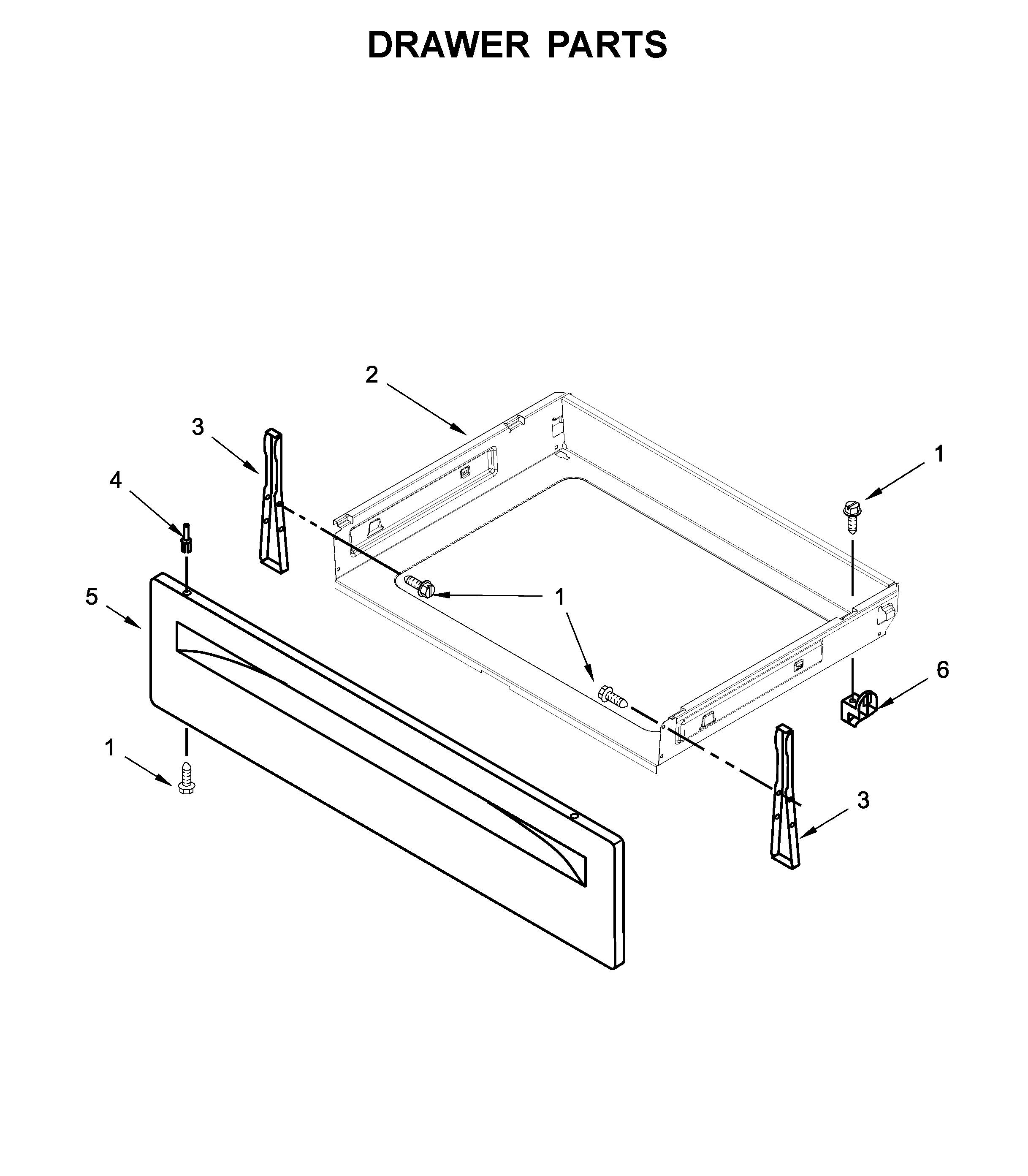 Whirlpool WFC150M0EW3 drawer parts diagram