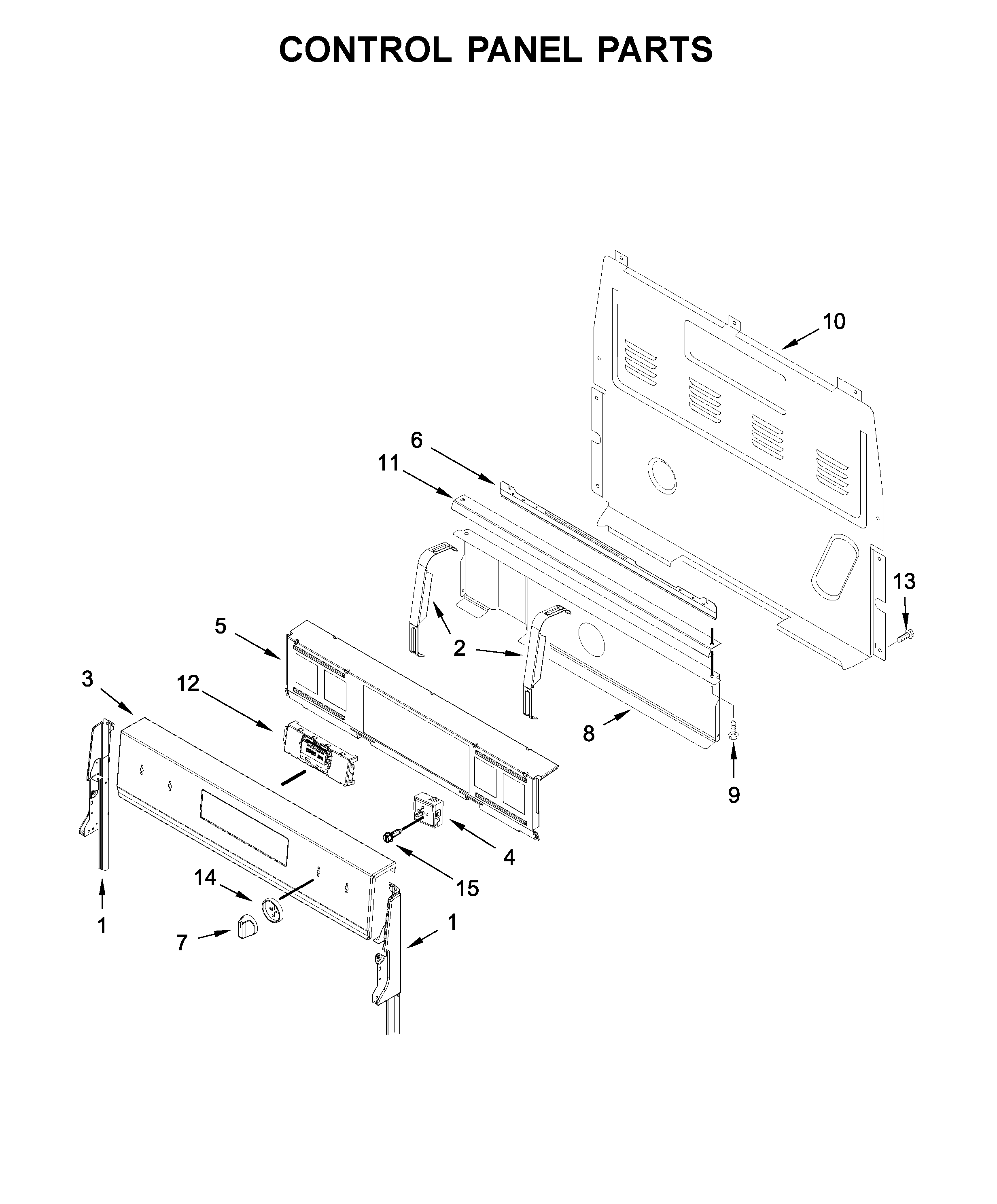 Whirlpool WFE775H0HW1 control panel parts diagram