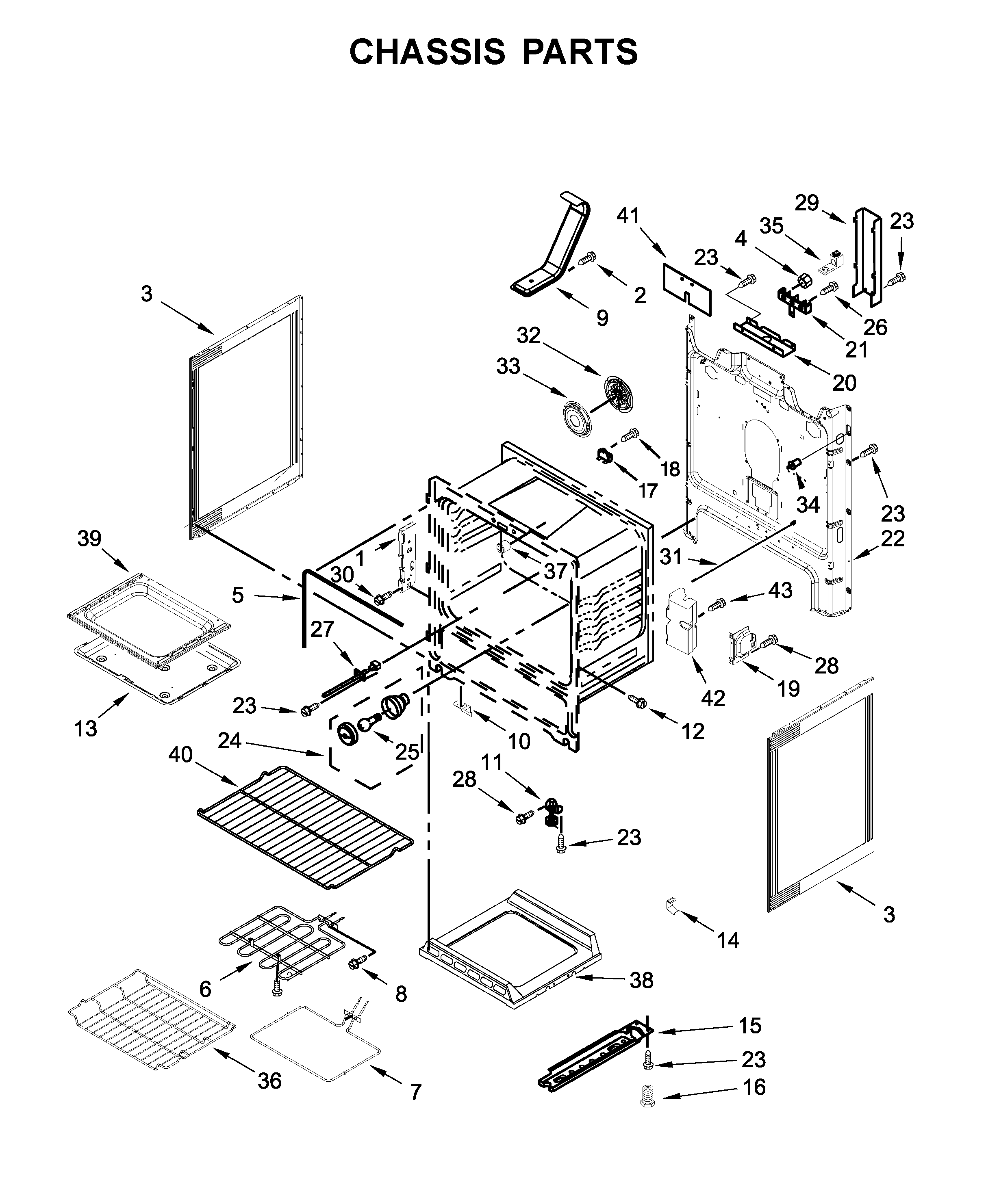 Whirlpool WFE775H0HW1 chassis parts diagram