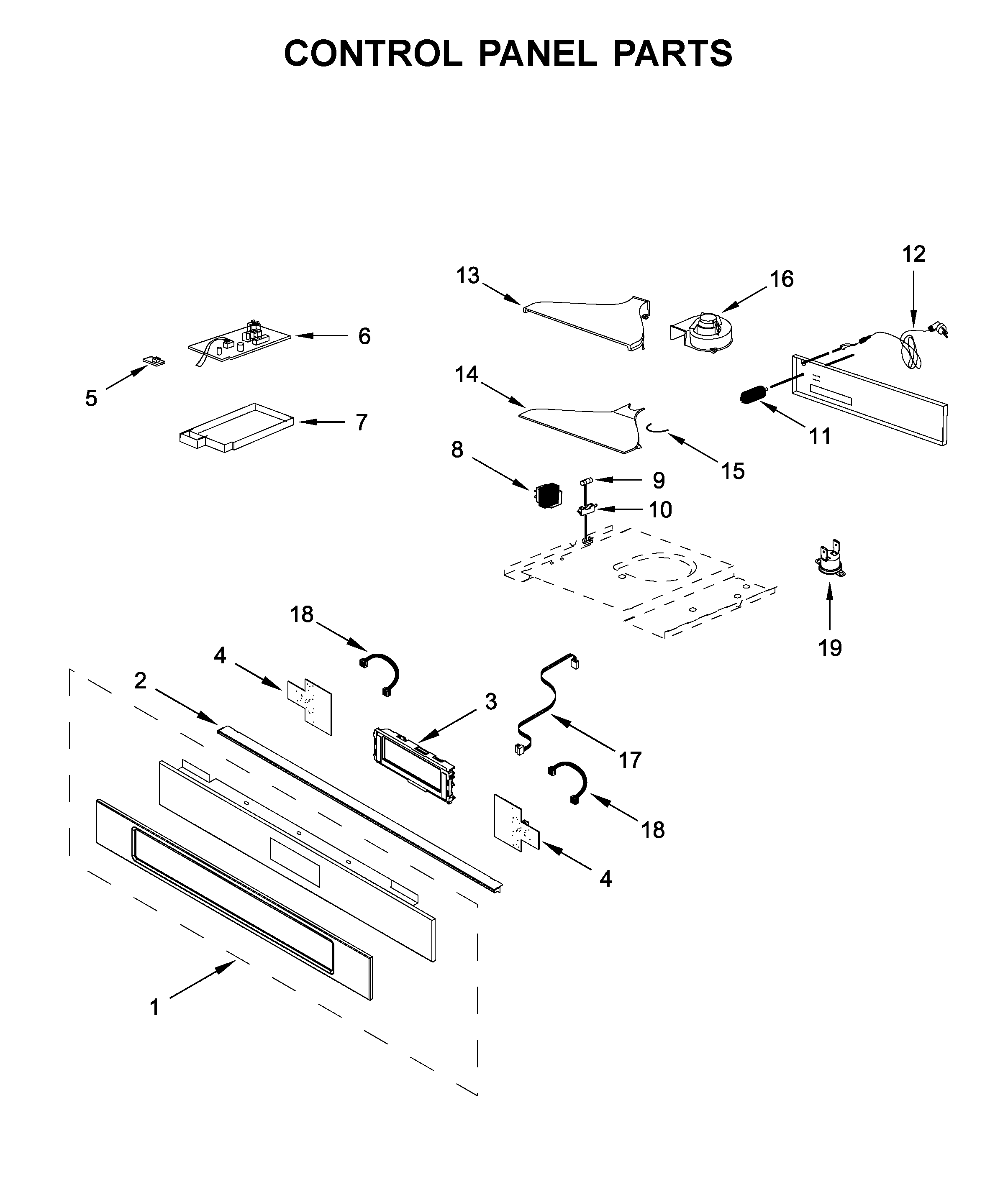 Jenn-Air JBS7524BS1 control panel parts diagram