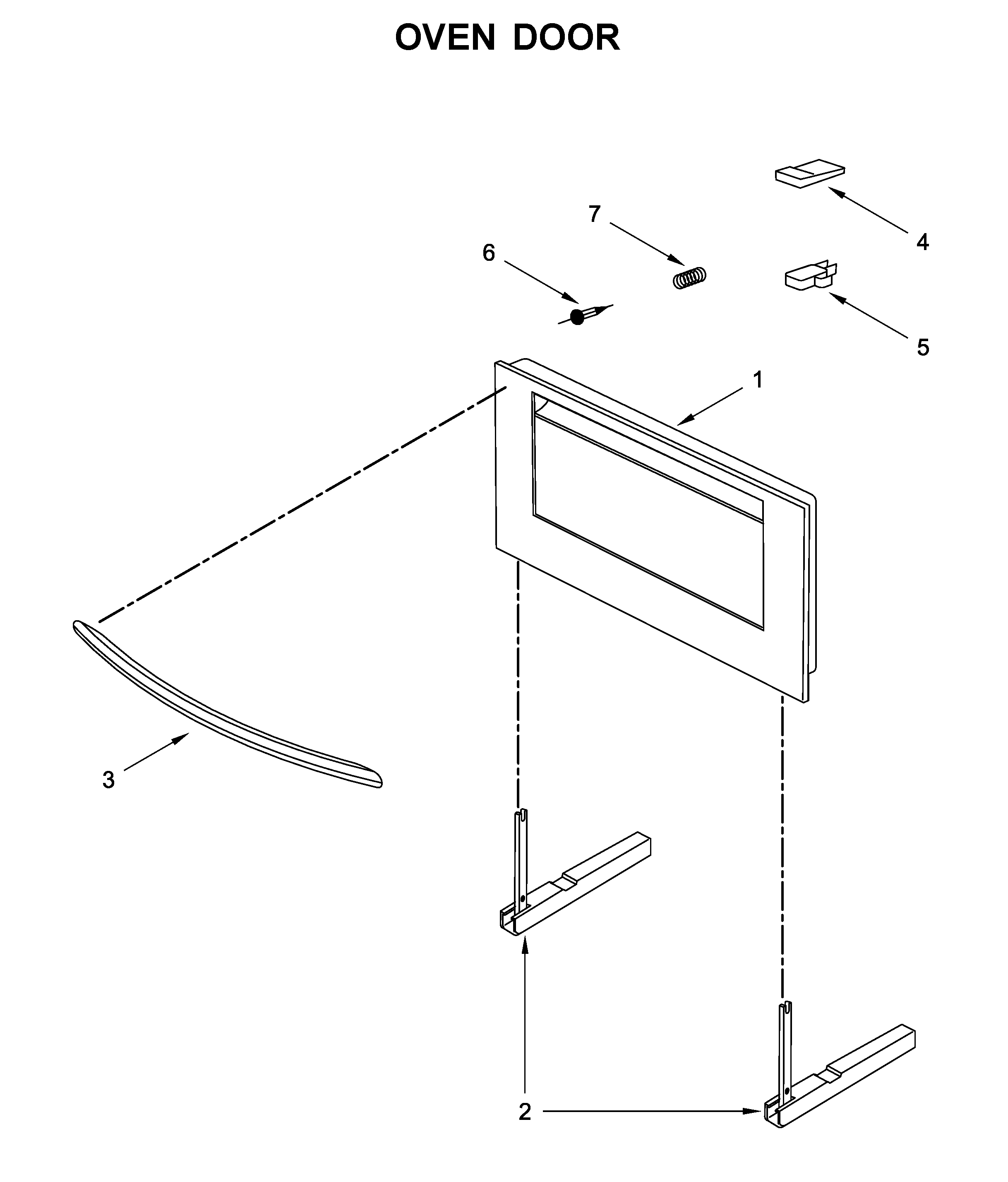 Jenn-Air JBS7524BS1 oven door diagram