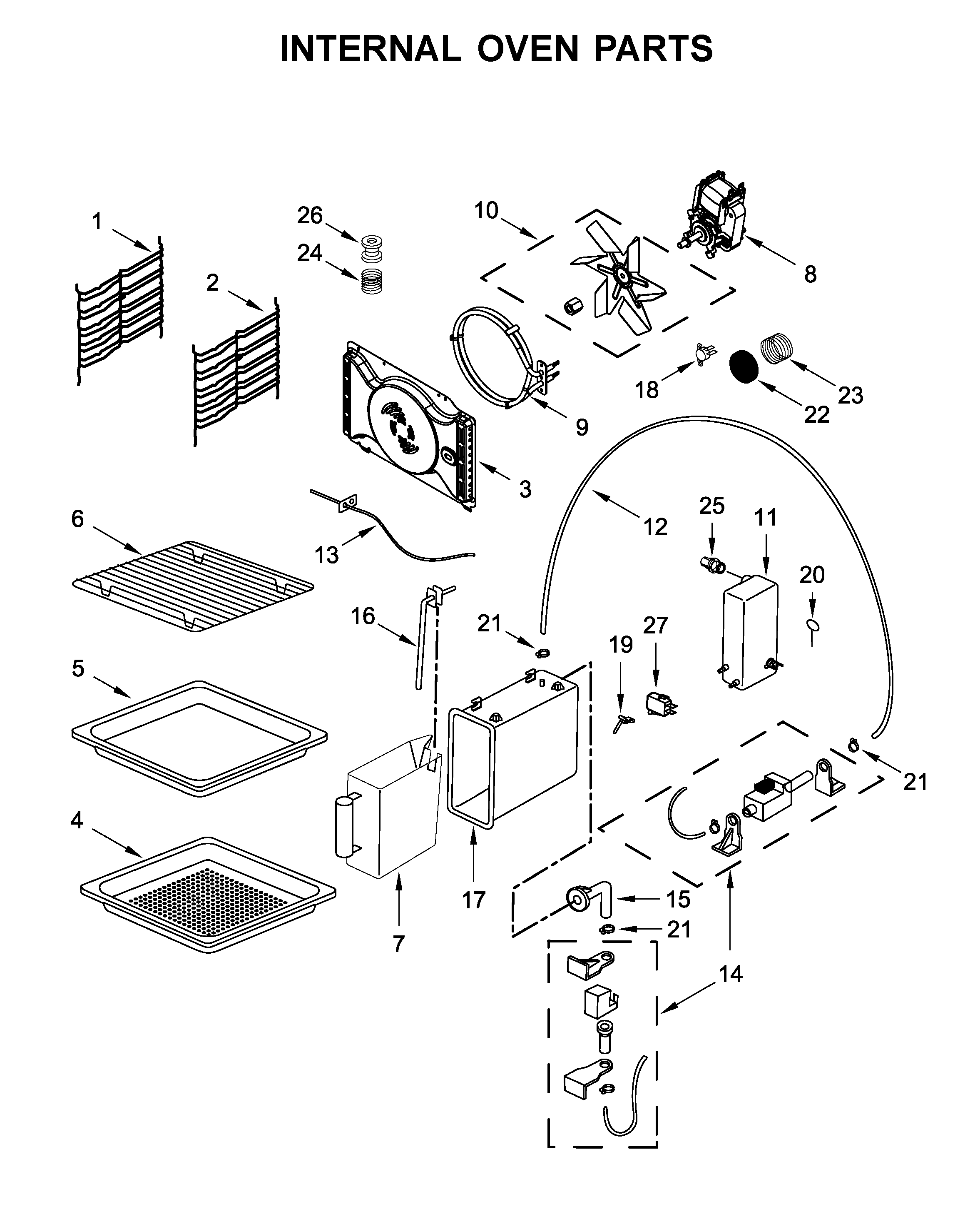 Jenn-Air JBS7524BS1 internal oven parts diagram
