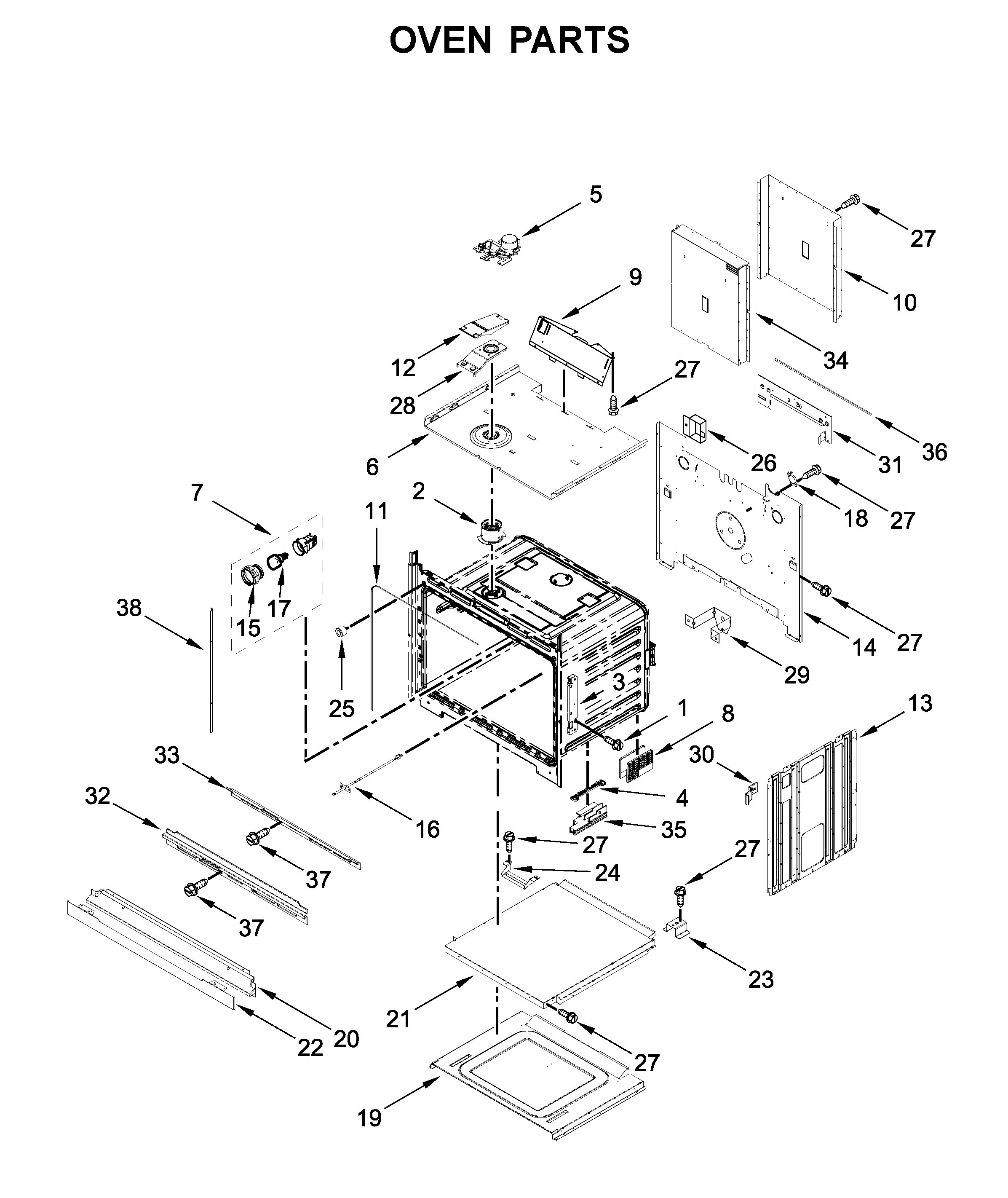 Whirlpool WOD51EC7HW01 oven parts diagram