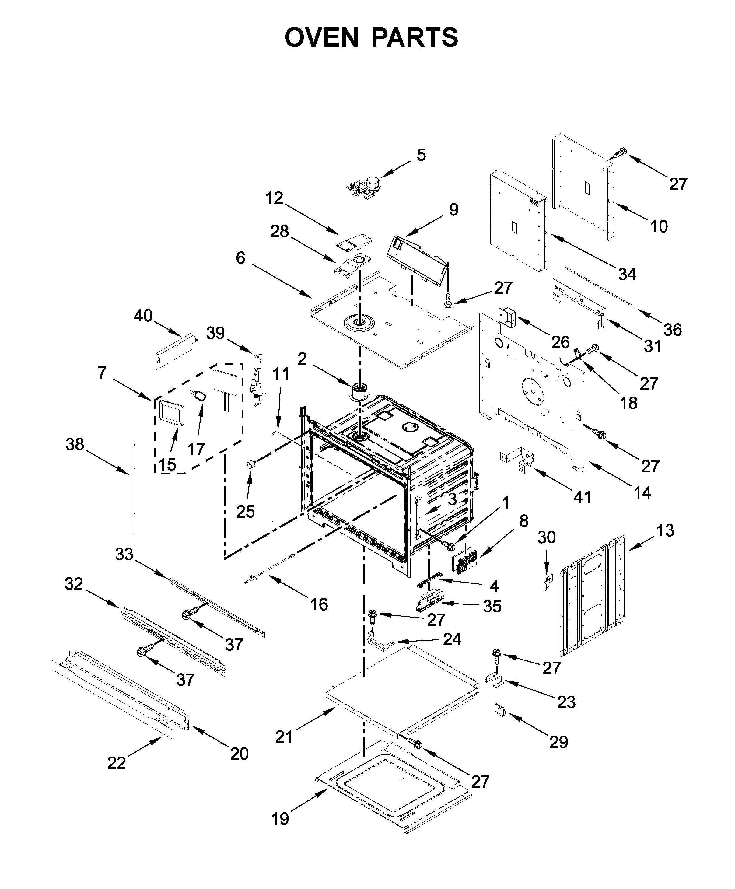 Whirlpool WOD97EC0HZ01 oven parts diagram