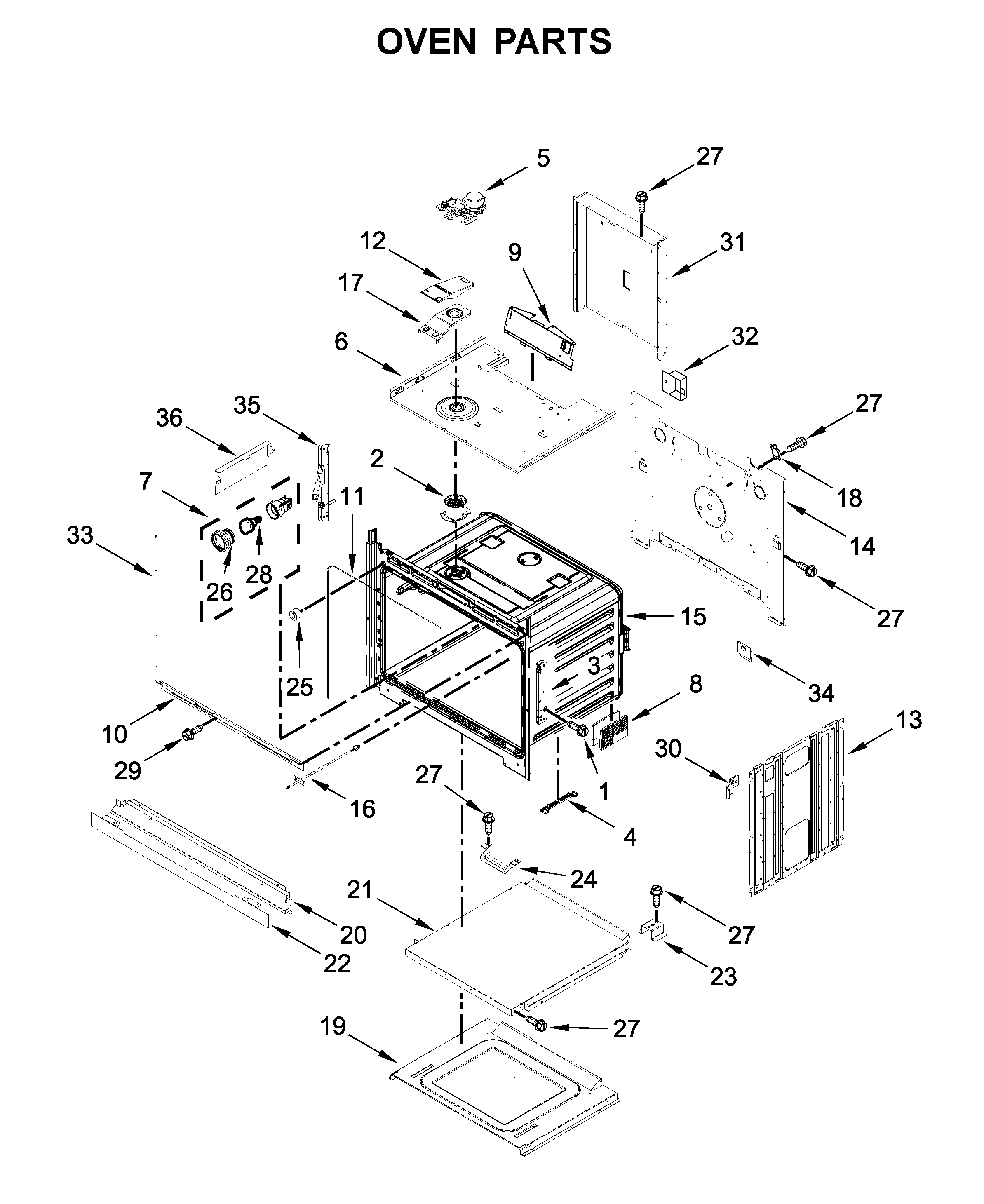 Whirlpool WOS72EC7HB01 oven parts diagram