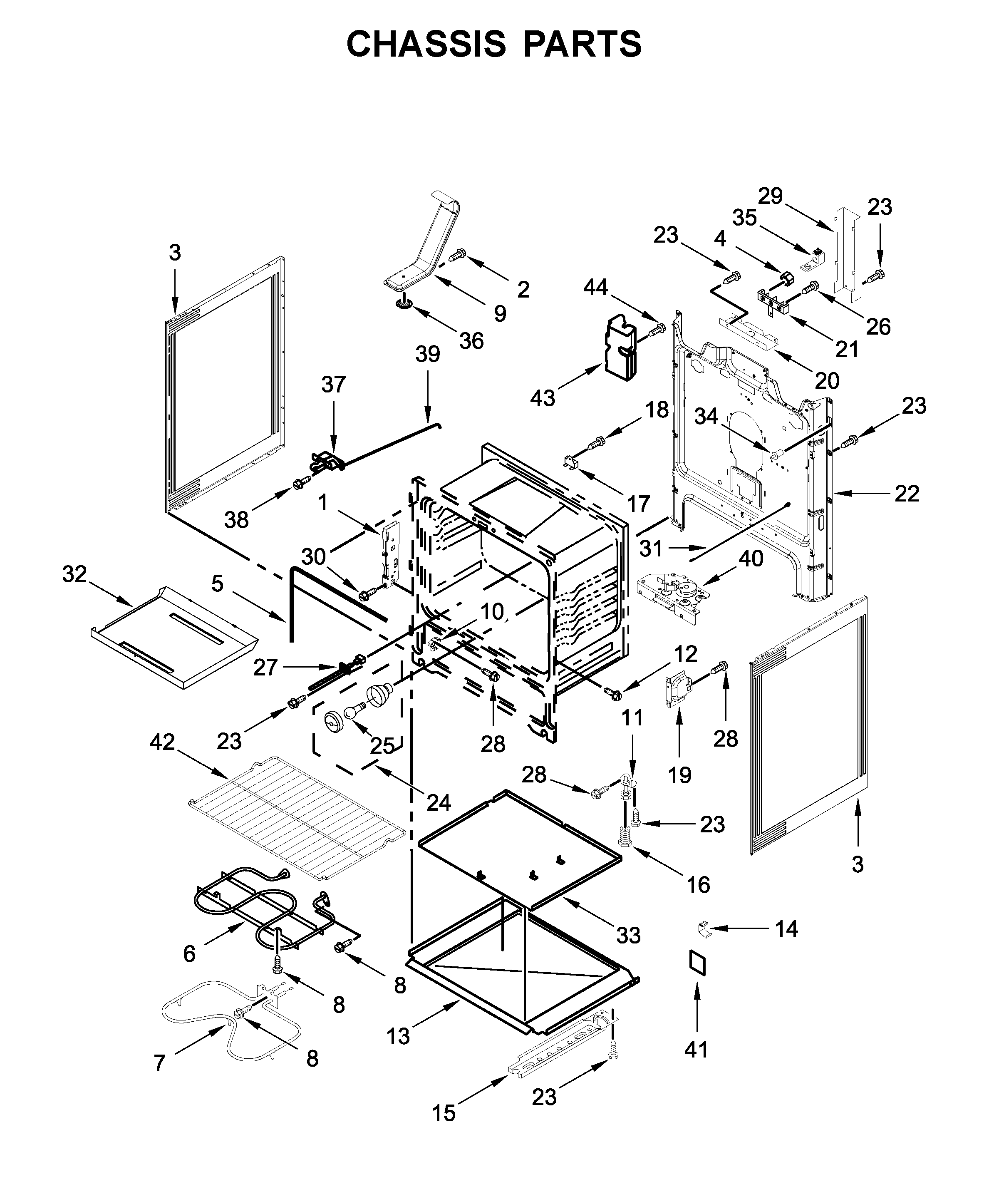 Whirlpool WFE515S0EB2 chassis parts diagram