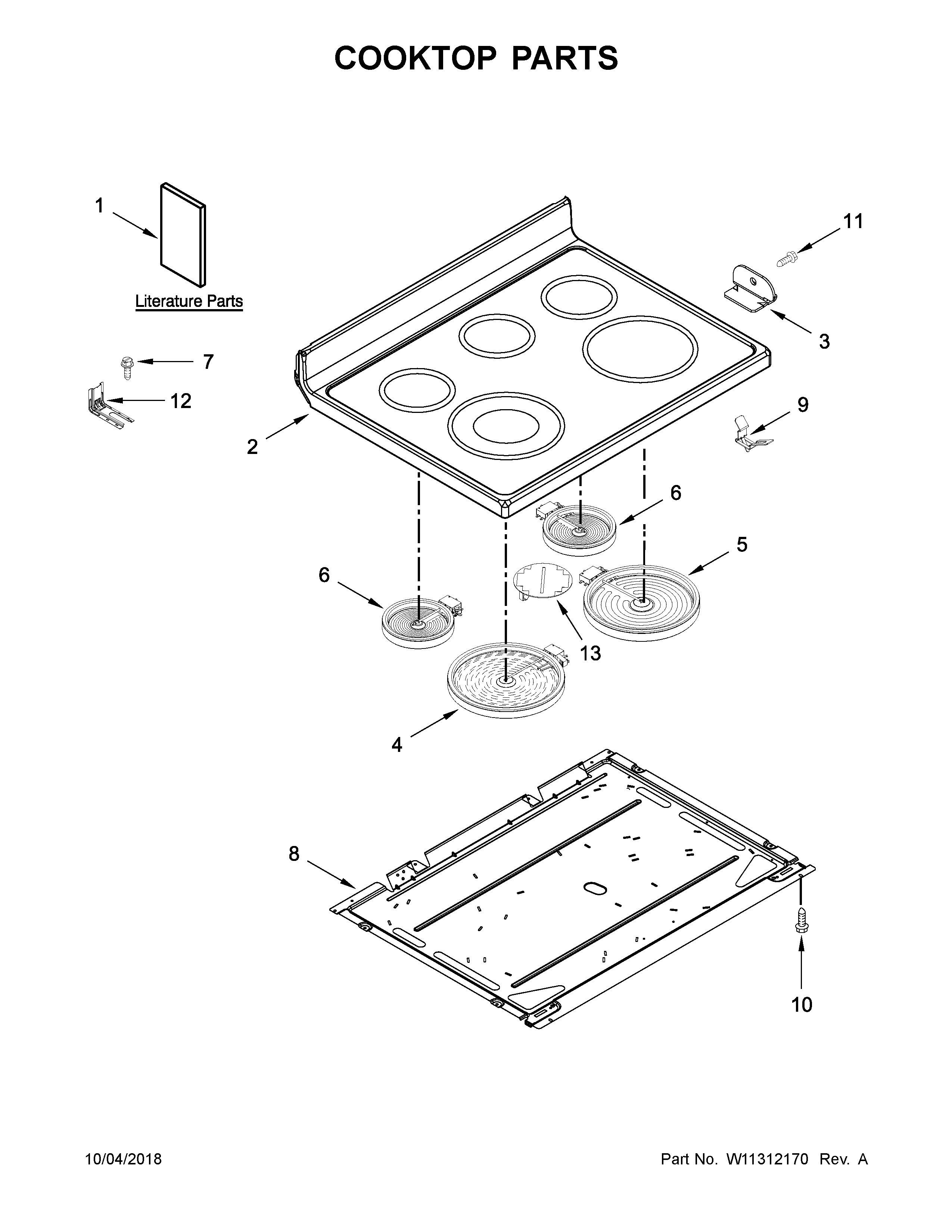 Maytag MER6600FW2 cooktop parts diagram