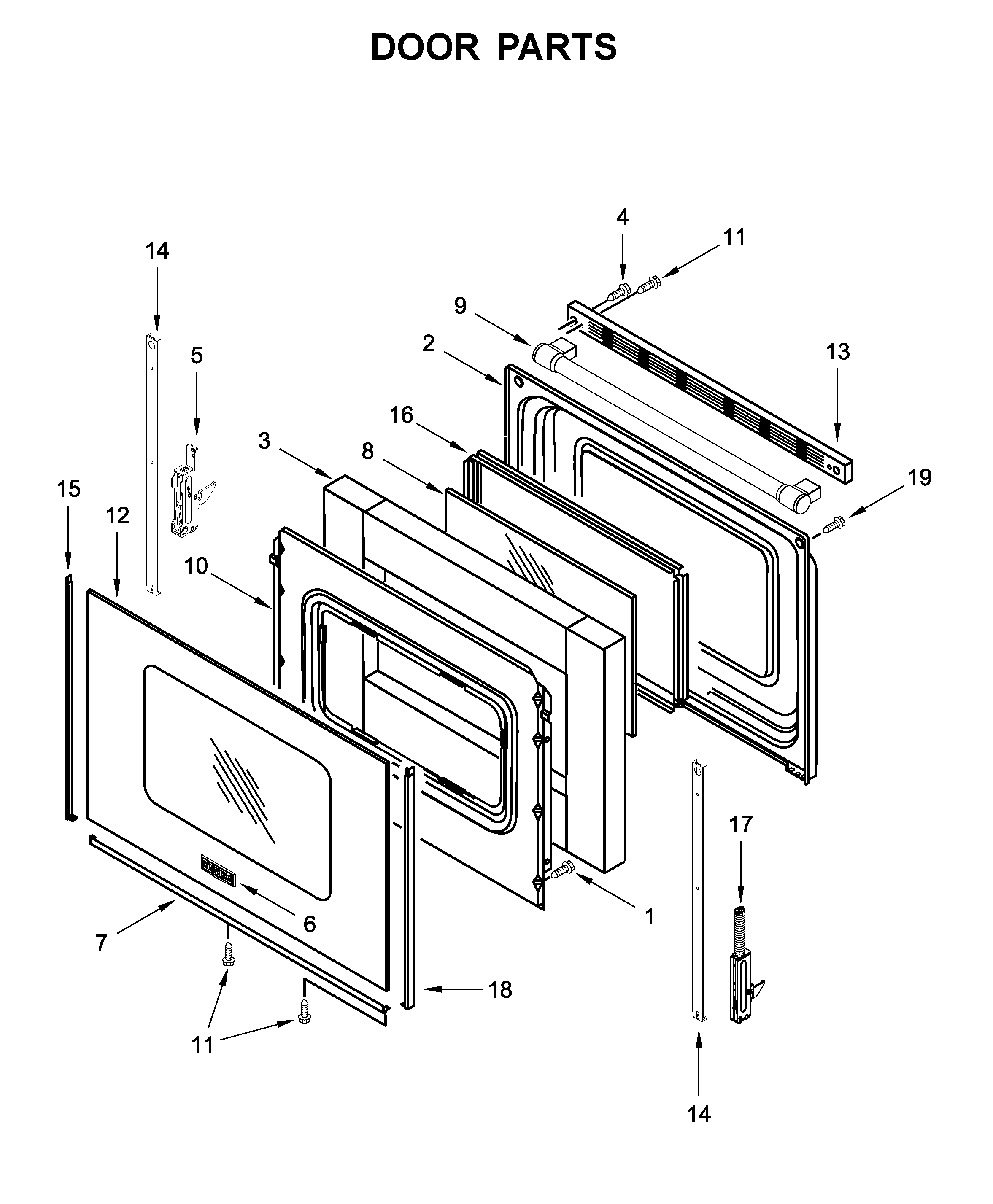 Maytag MER6600FW2 door parts diagram