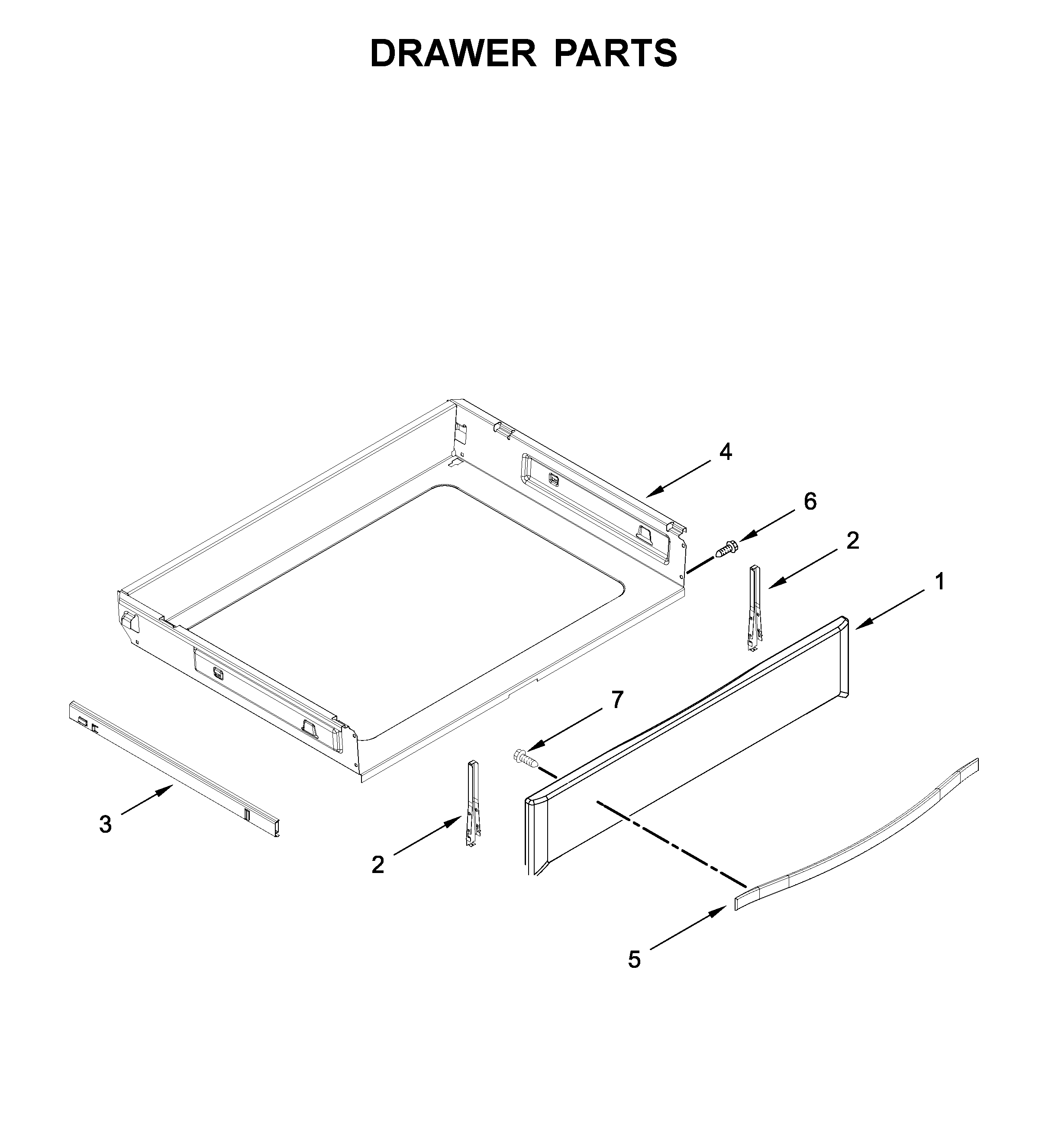Whirlpool WEG745H0FH0 drawer parts diagram