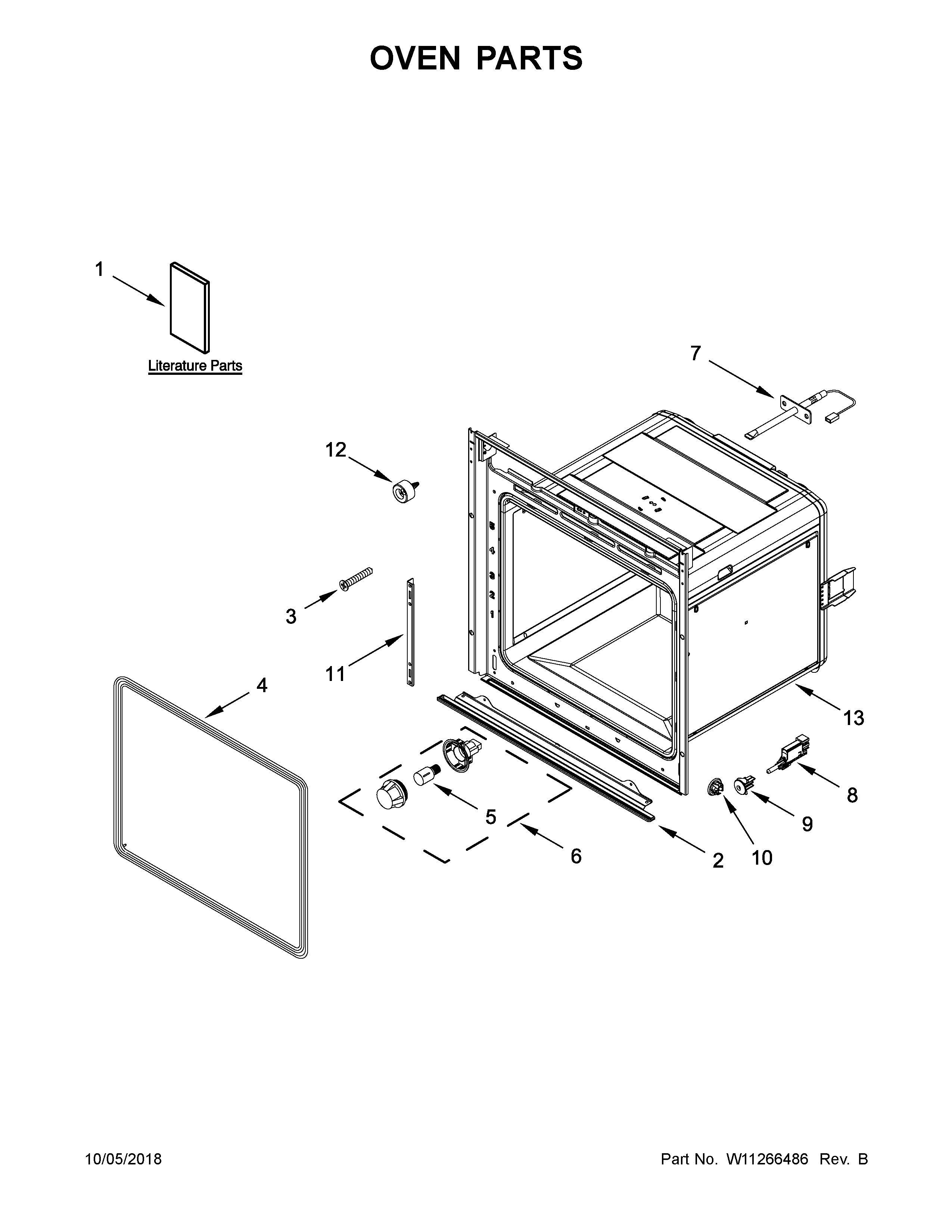 Whirlpool WOS52EM4AS3 oven parts diagram