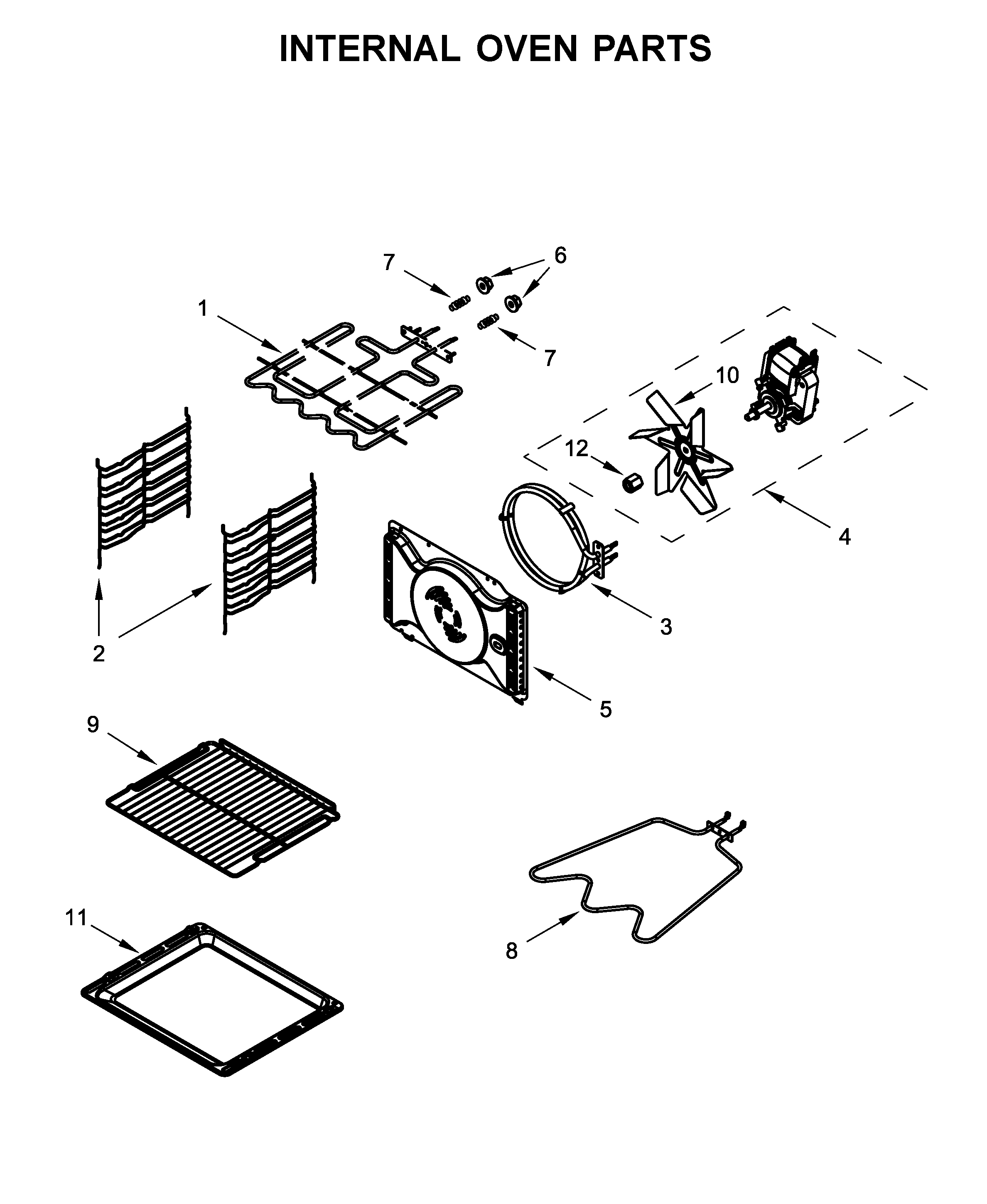 Whirlpool WOS52EM4AS3 internal oven parts diagram