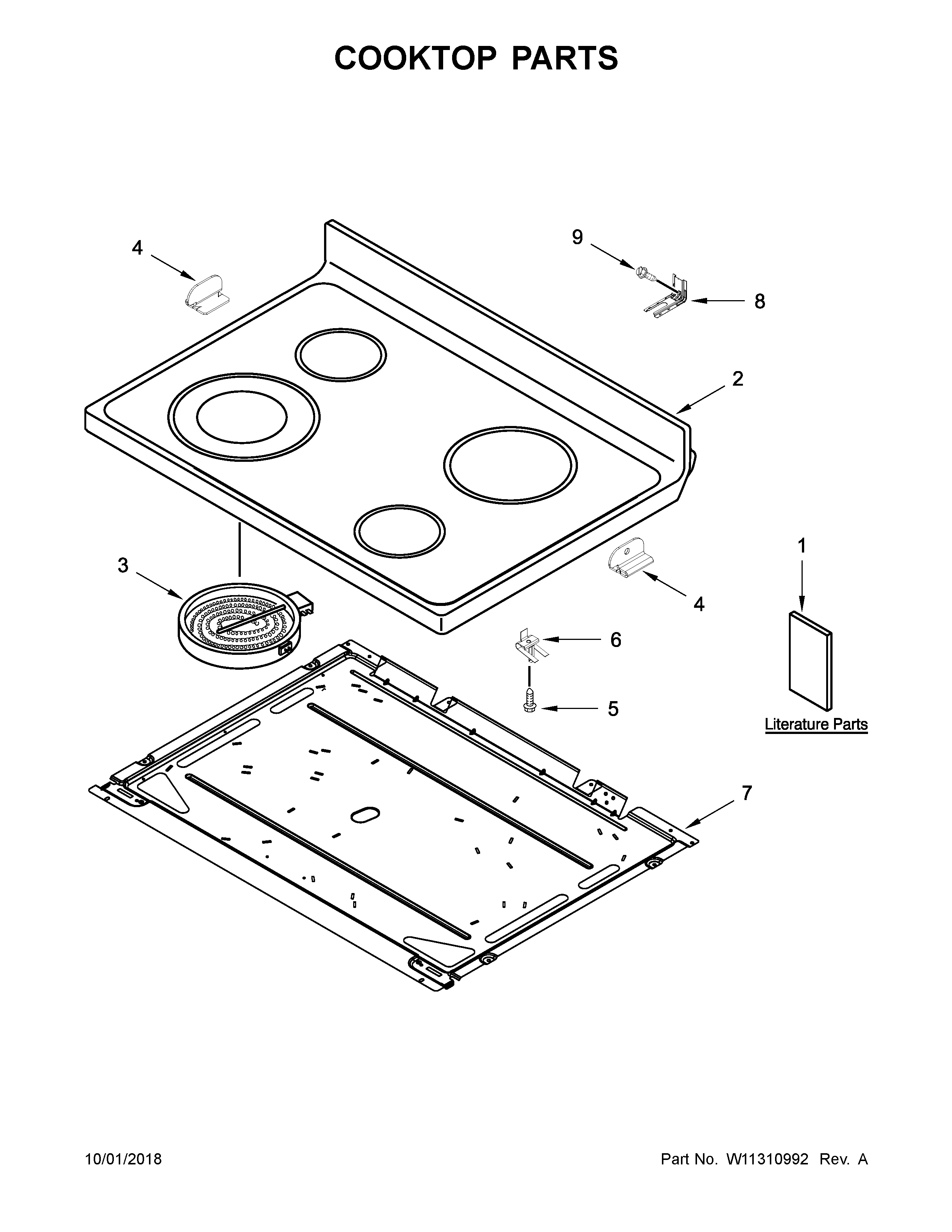 Ikea YIER660GS0 cooktop parts diagram