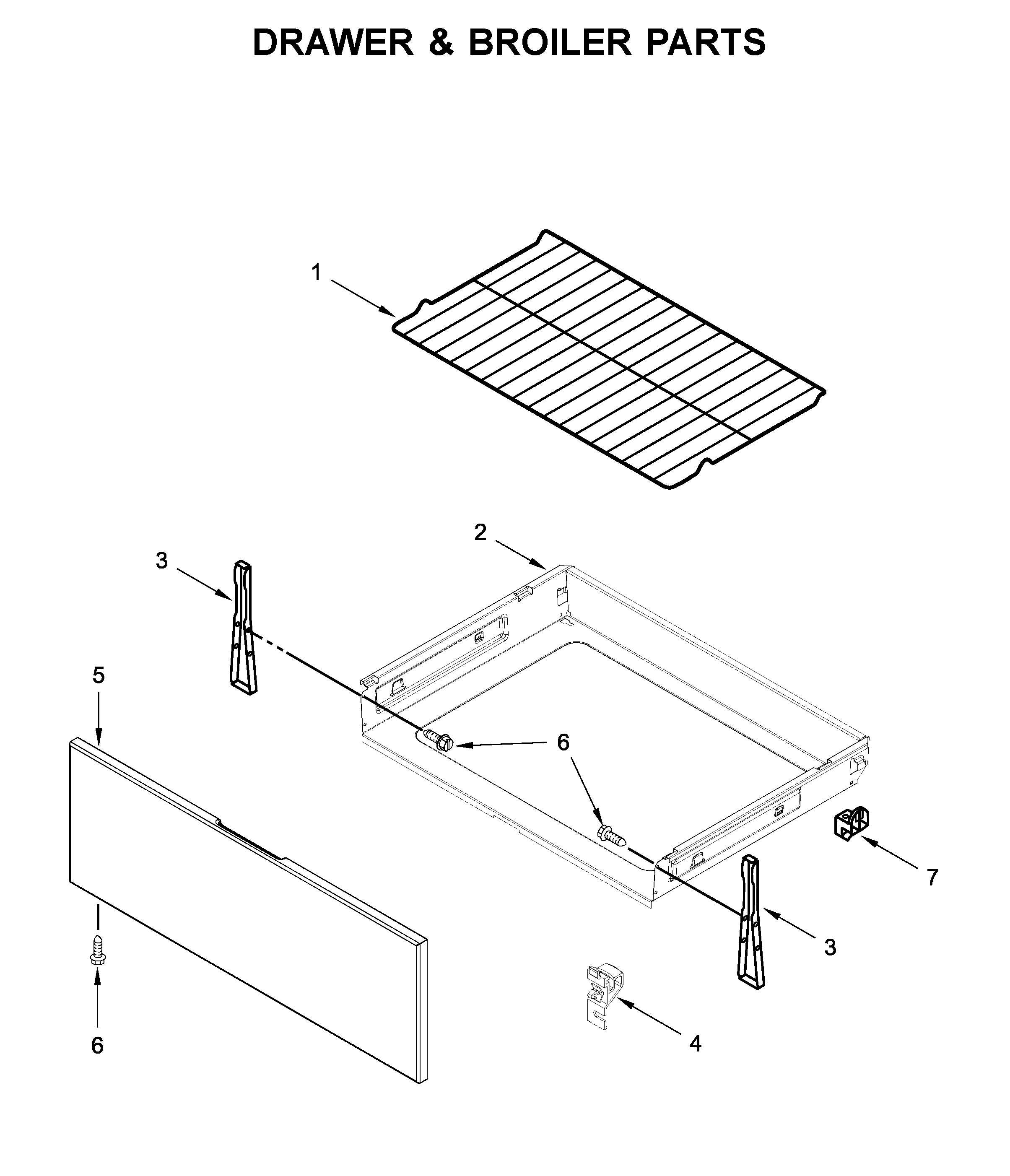Ikea YIER660GS0 drawer & broiler parts diagram
