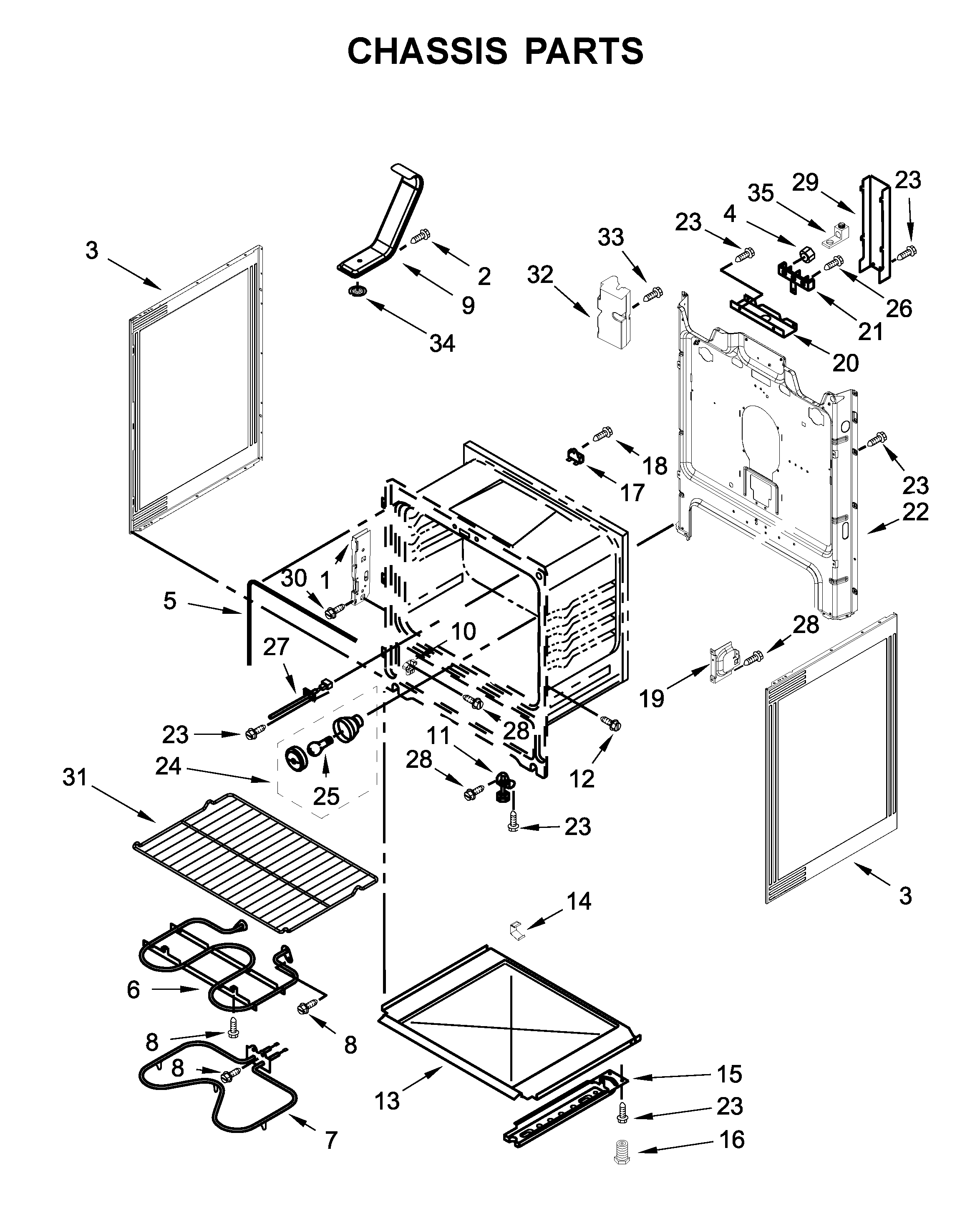 Whirlpool WFE505W0HB1 chassis parts diagram