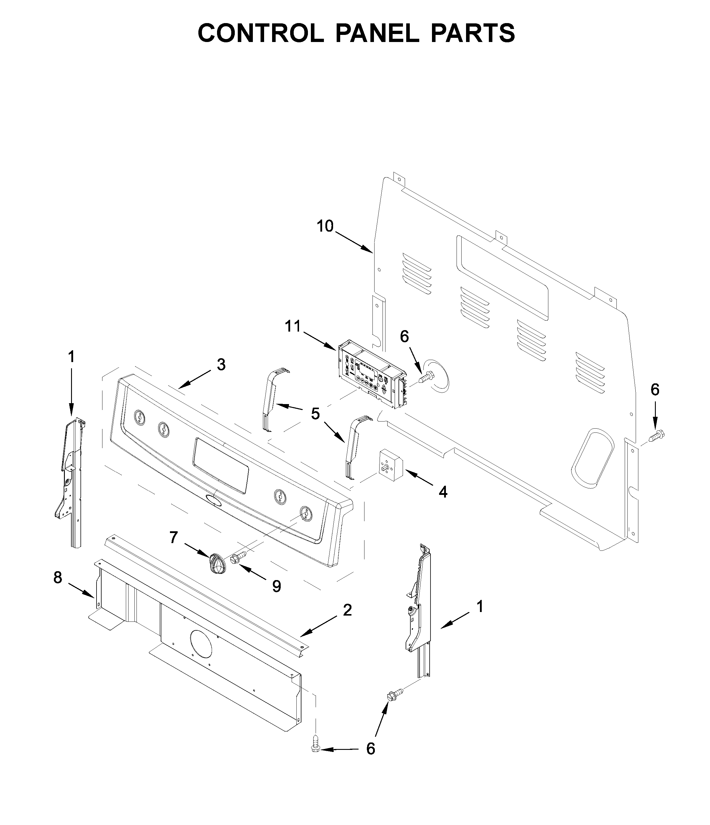 Amana AER6303MFB2 control panel parts diagram