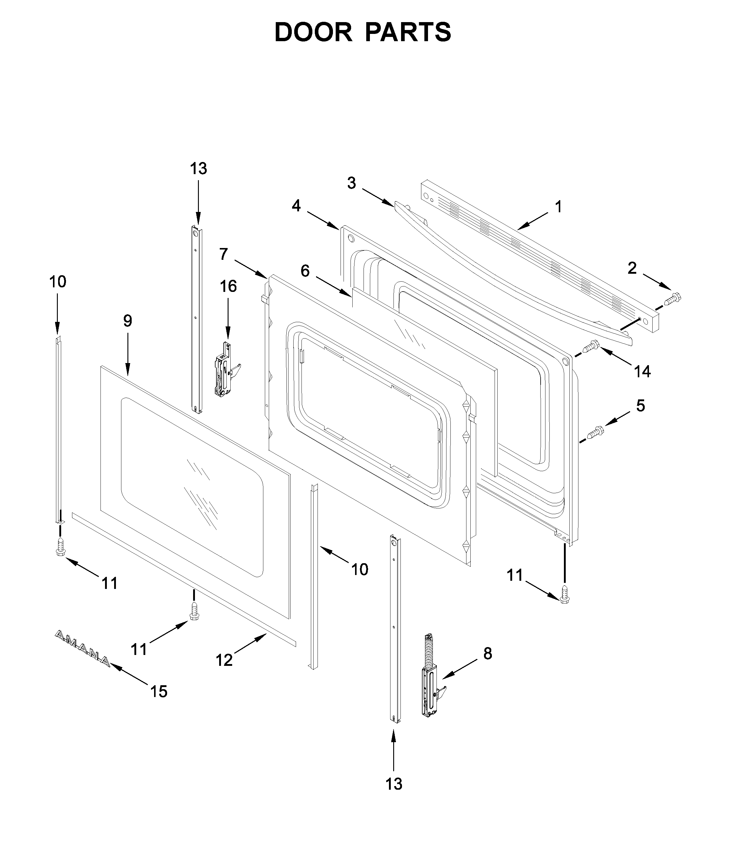 Amana AER6303MFB2 door parts diagram