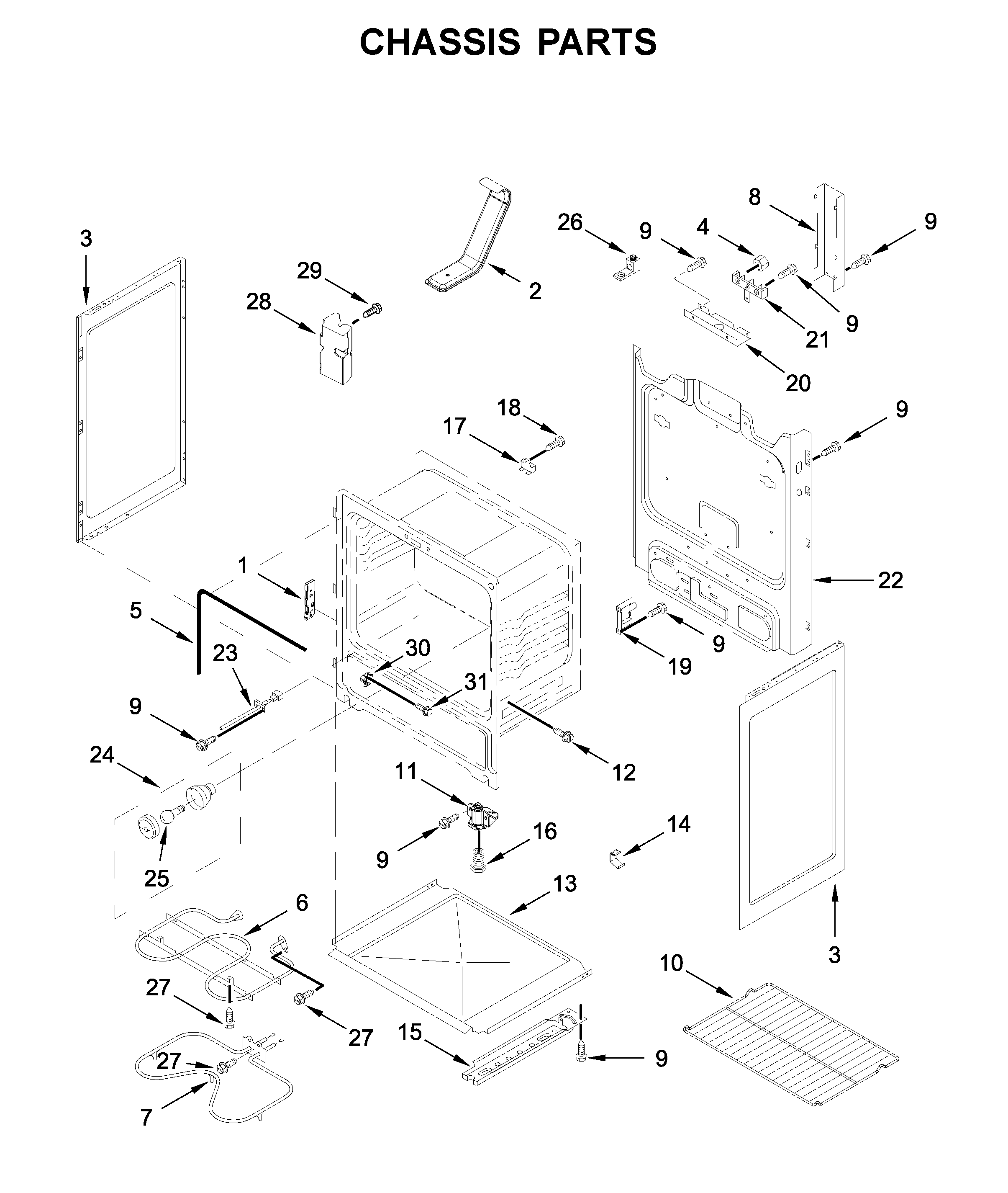 Amana AER6303MFB2 chassis parts diagram