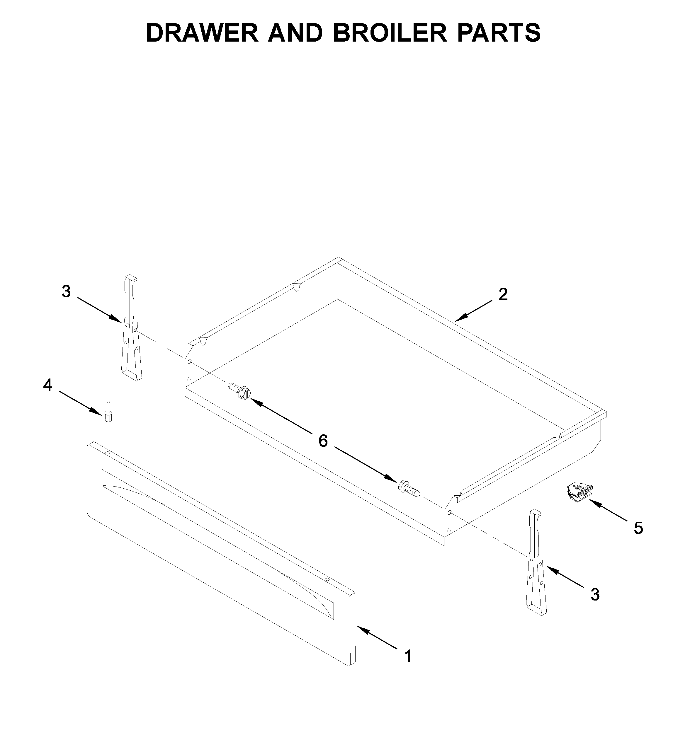 Amana AER6303MFB2 drawer and broiler parts diagram