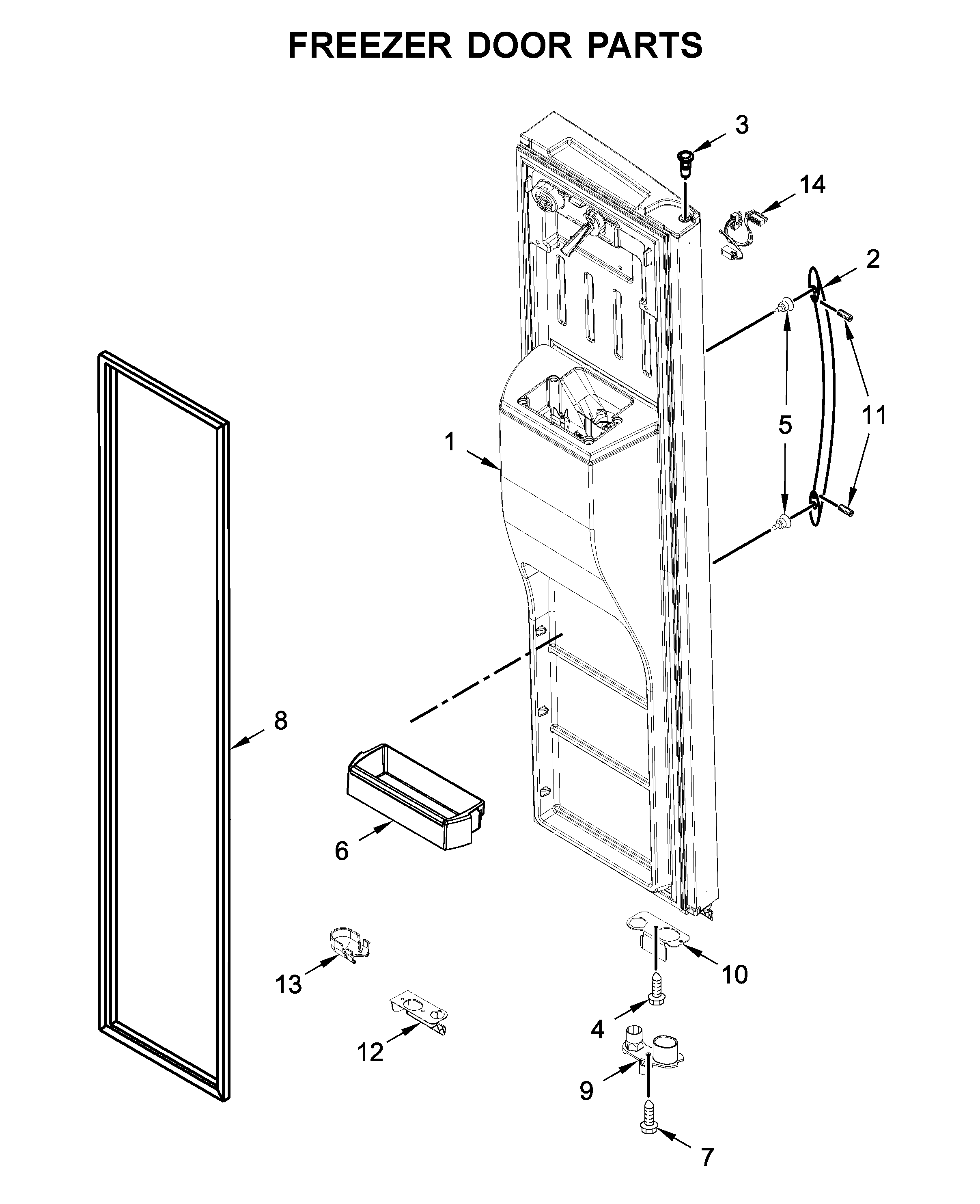 Whirlpool WRS571CIHZ01 freezer door parts diagram